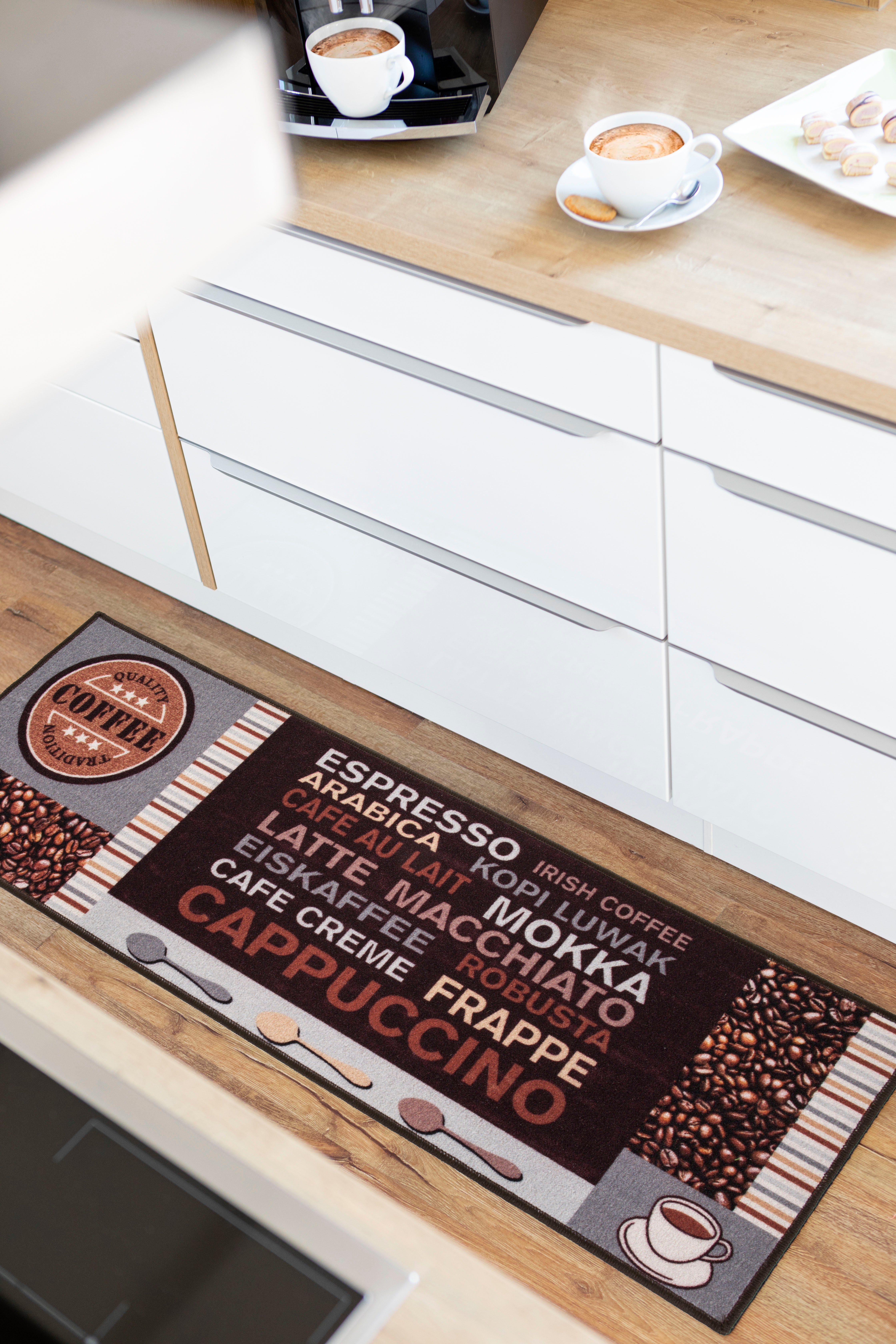 Andiamo Keukenloper Café crème Motief koffie, met een opschrift, afm. 50x150 cm, keuken