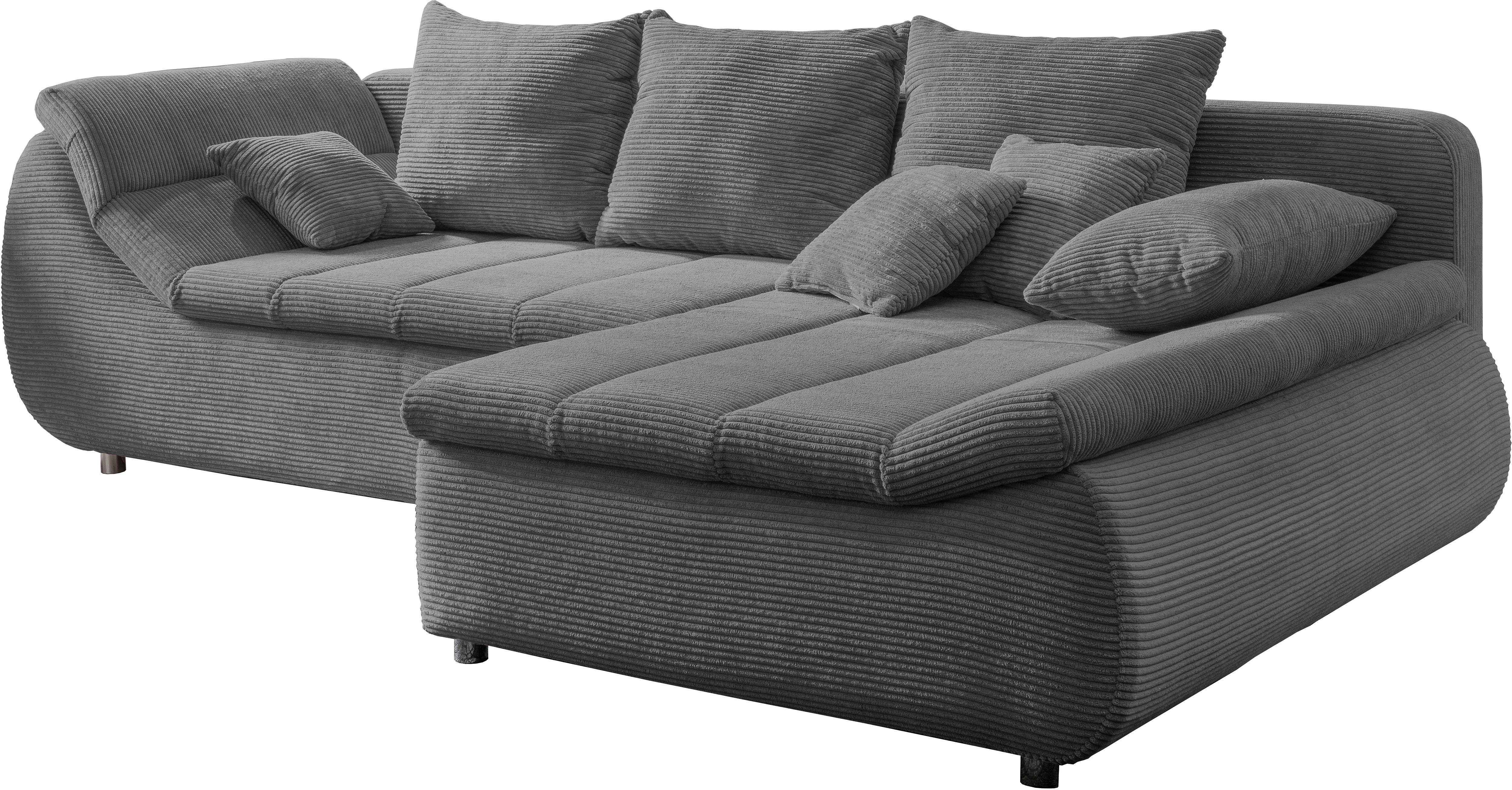 INOSIGN Hoekbank Imola elegant en comfortabel, actuele stiksels in de zitting, L-vorm