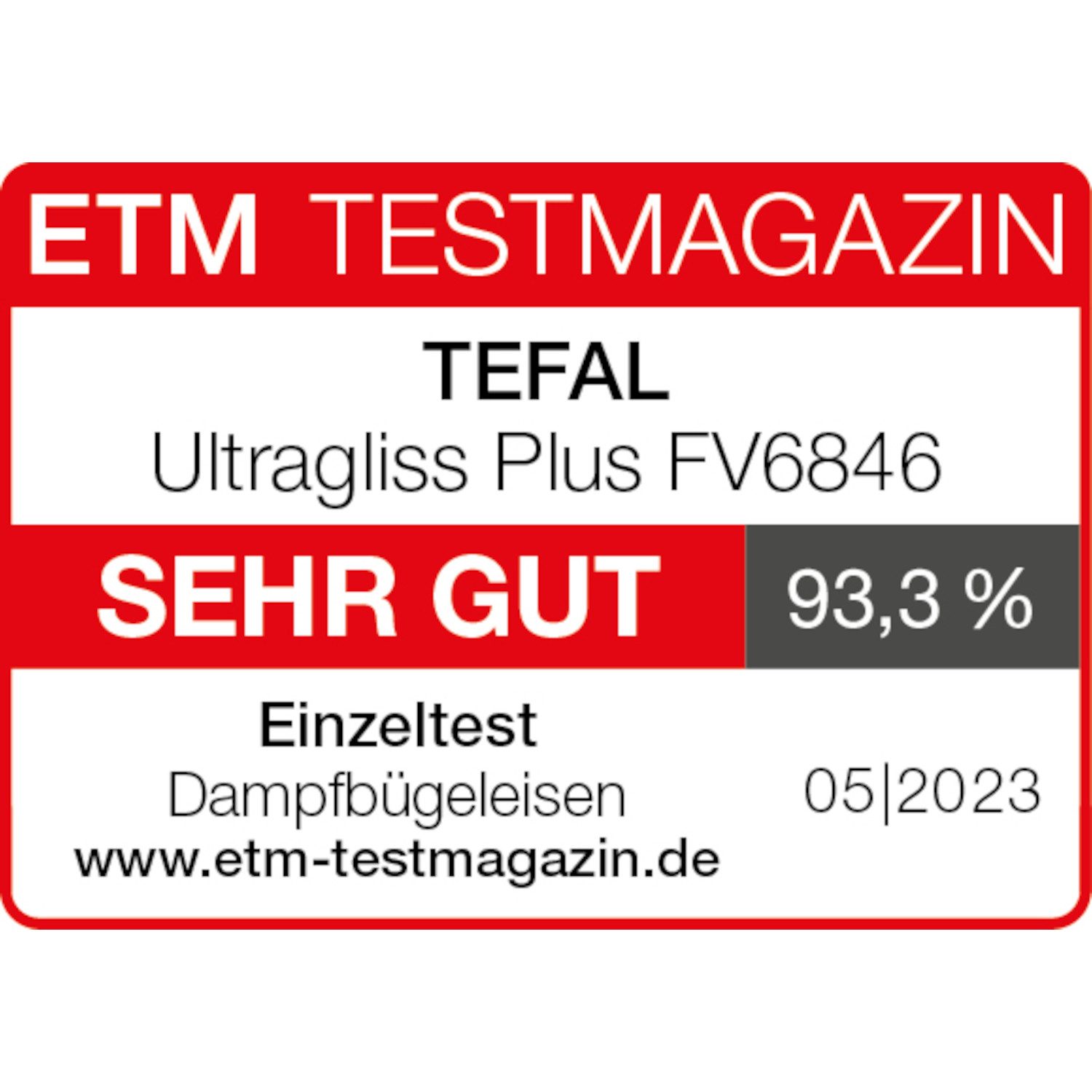 Tefal Stoomstrijkijzer Ultragliss Plus FV6846, 2800 Watt, afneembare kalkcollector,