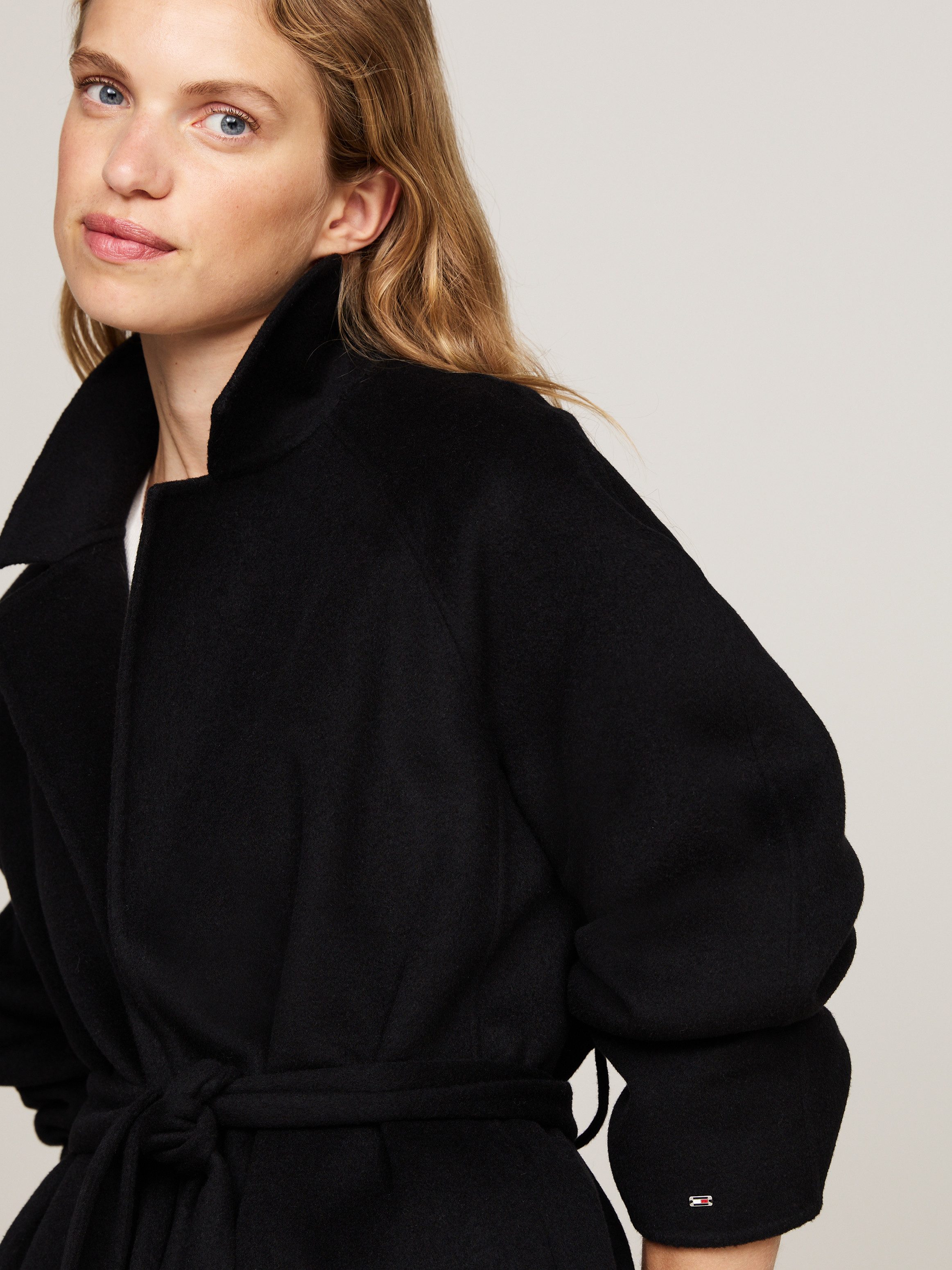 Tommy Hilfiger Korte jas REG DF WOOL BELTED COAT