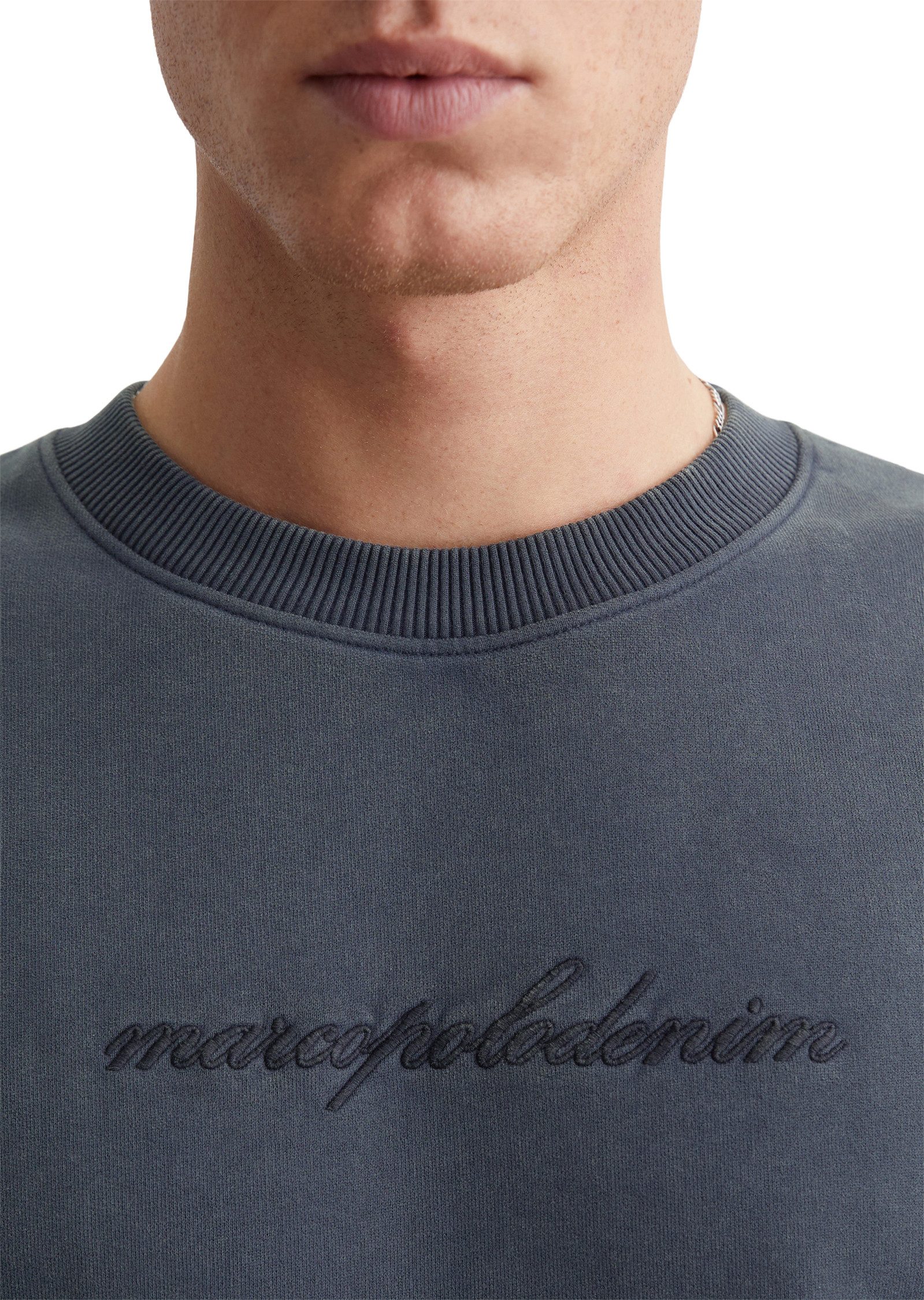 Marc O'Polo DENIM Sweatshirt met ton-sur-ton borduring