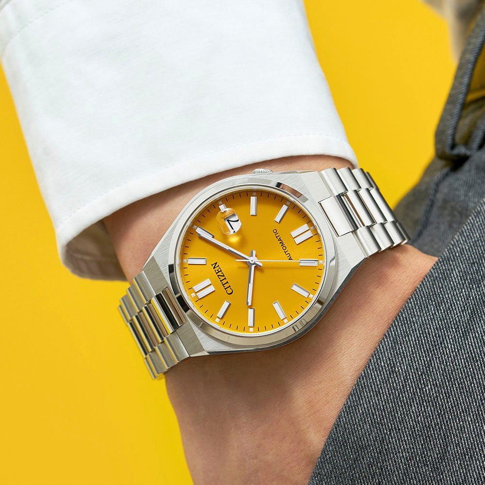 Citizen Automatisch horloge Tsuyosa Polshorloge, dameshorloge, herenhorloge, roestvrijstalen armband, saffierglas, datum