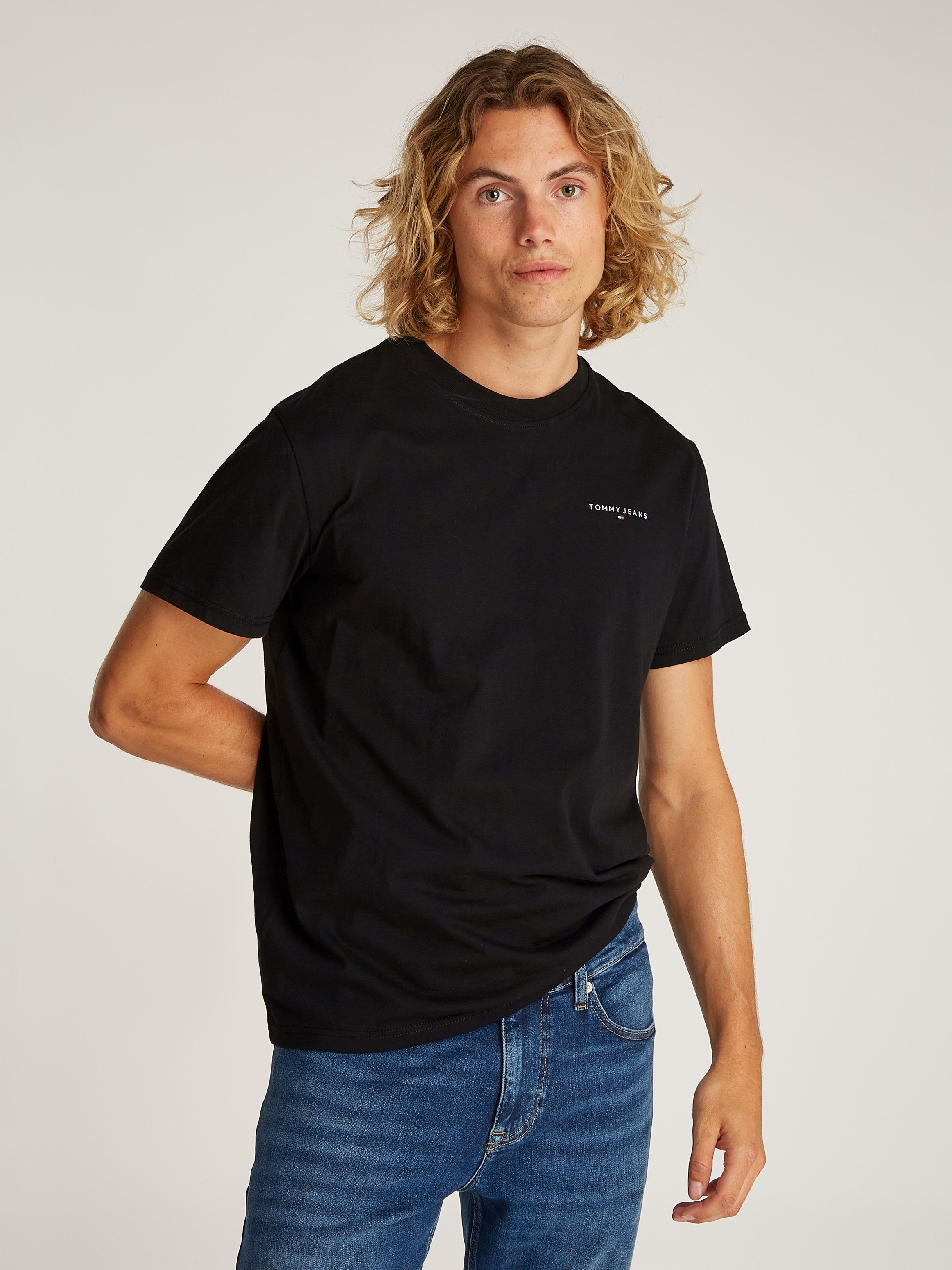 TOMMY JEANS T-shirt TJM SLIM LINEAR CHEST SS TEE EXT