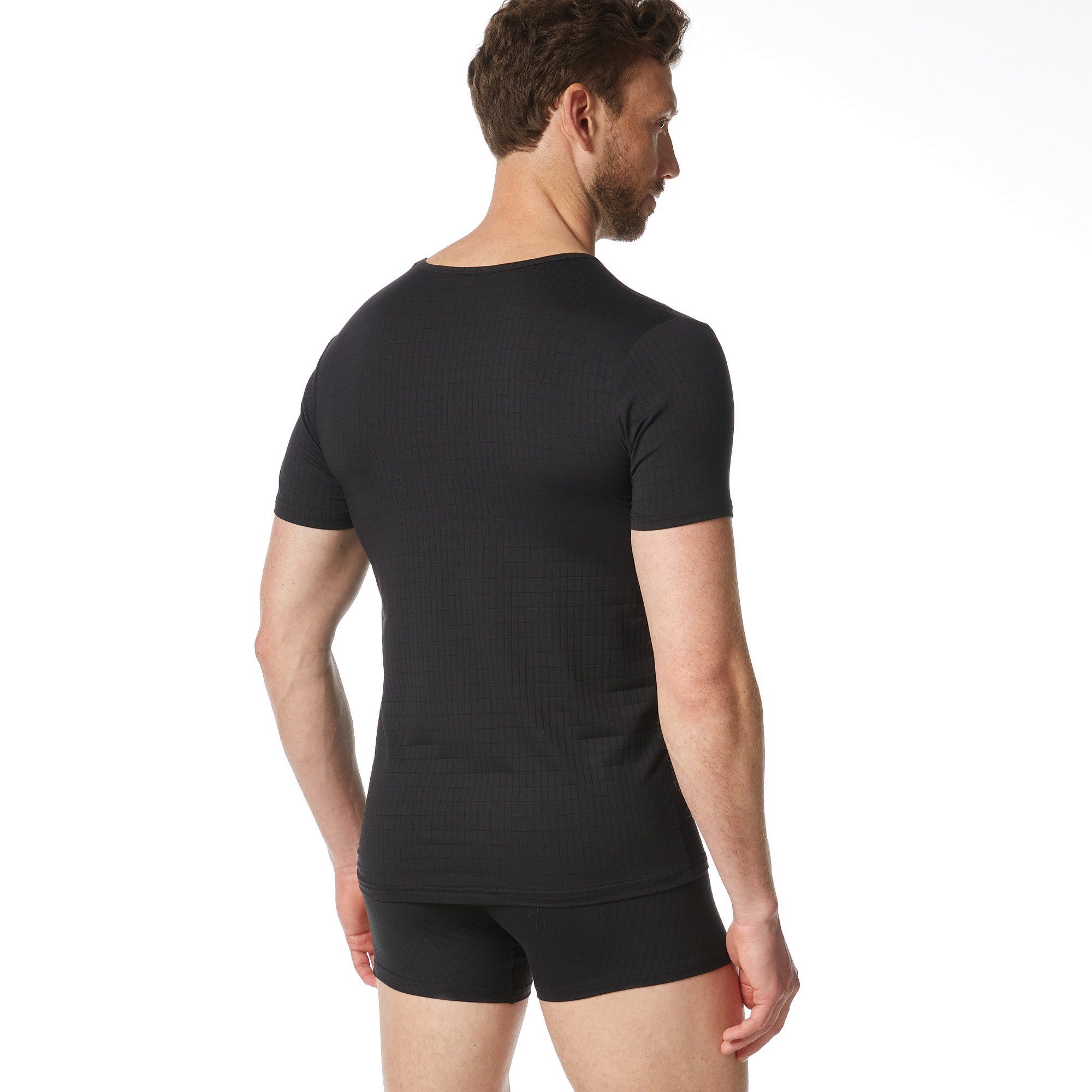 Bruno Banani Shirt met V-hals CHECK LINE 2.0 Pique optiek, korte mouw, V-hals, katoen-mix