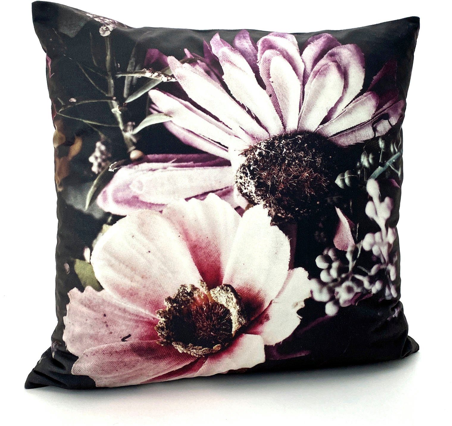 Weckbrodt Sierkussen Margrieten Fluweel-uiterlijk, velours, bedrukt, bloemen, kussensloop zonder vulling (1 stuk)