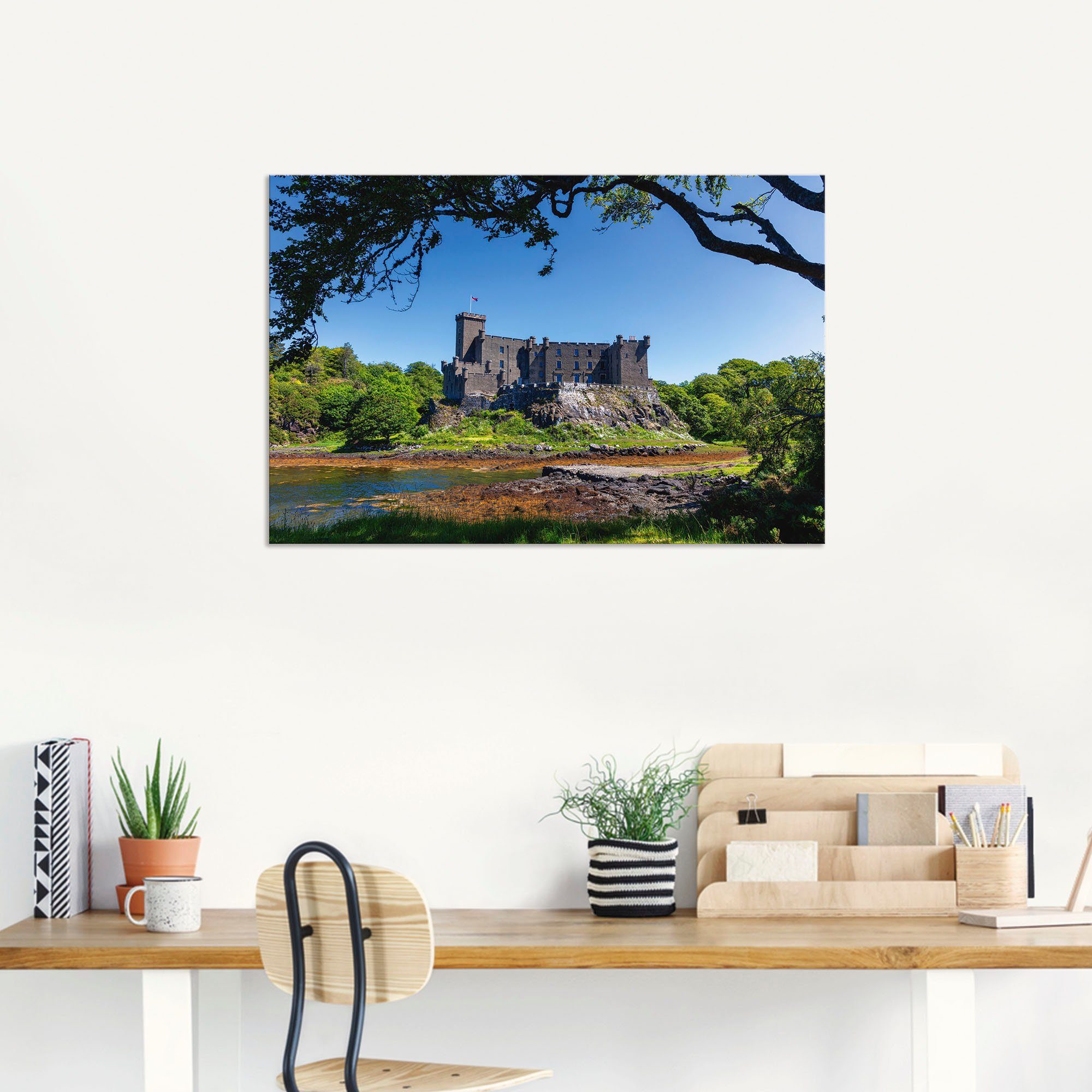 Artland Artprint Duvegan Castle Loch Duvegan, Schotland als artprint van aluminium, artprint op linnen, muursticker of poster in verschillende maten