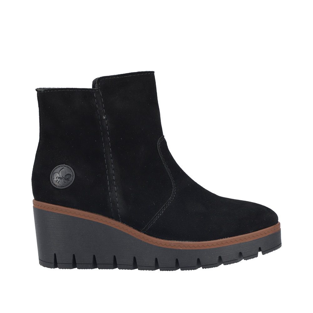 Rieker Winterlaarsjes , wedge boots, basic enkellaars met binnenrits, smalle vorm
