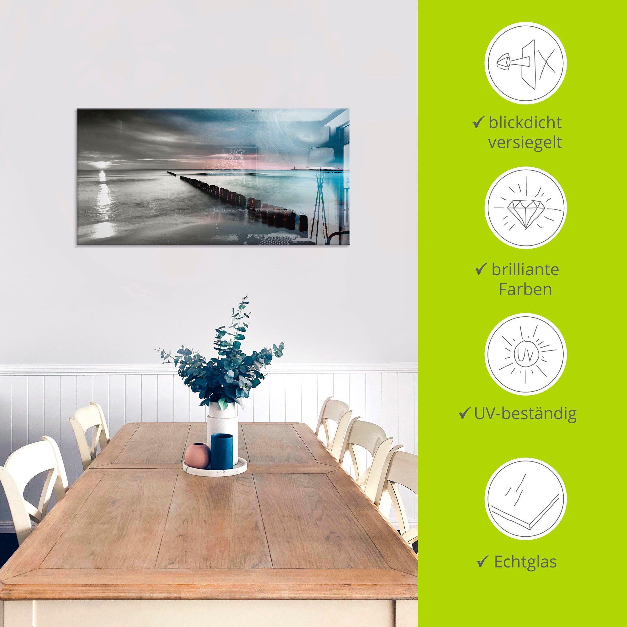 Artland Print op glas Oostzee met mooie zonsopkomst