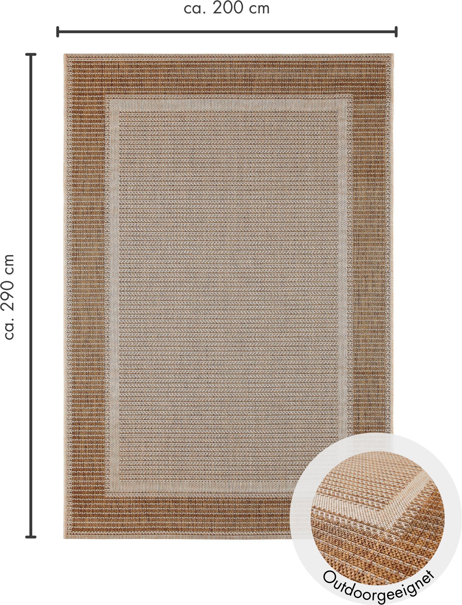 Andiamo Vloerkleed ARIZONA 2 Platweefsel, met randdessin, geschikt voor binnen en buiten, woonkamer