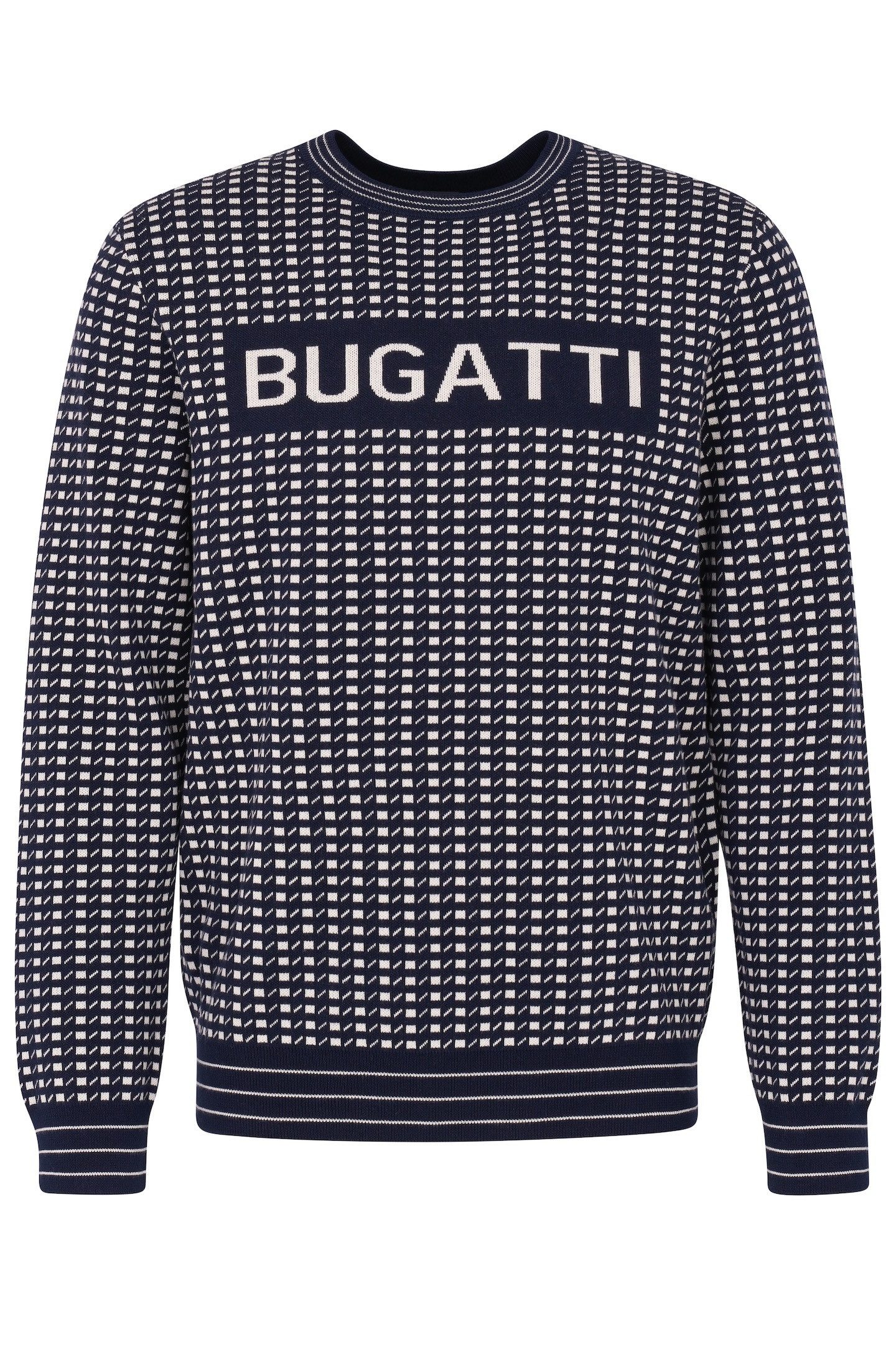Bugatti Gebreide trui met aanwezig logo-print