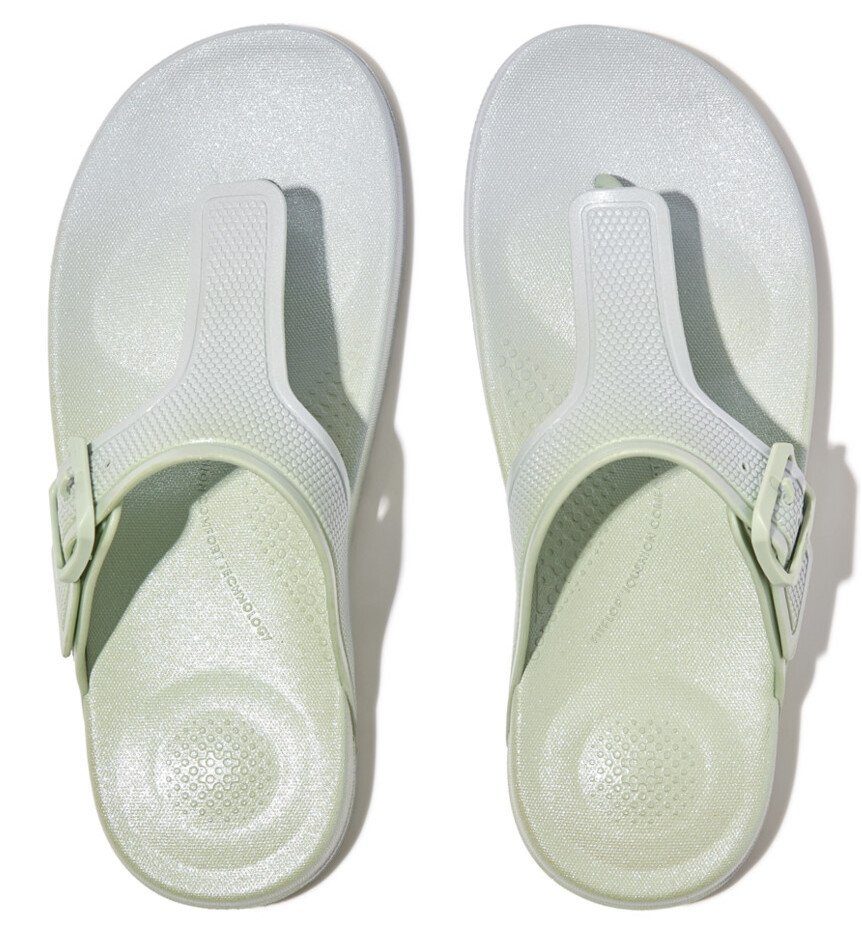 Fitflop Teenslippers IQUSHION IRIDESCENT ADJUSTABLE BUCKLE sleehak, zomerschoen, slippers met...