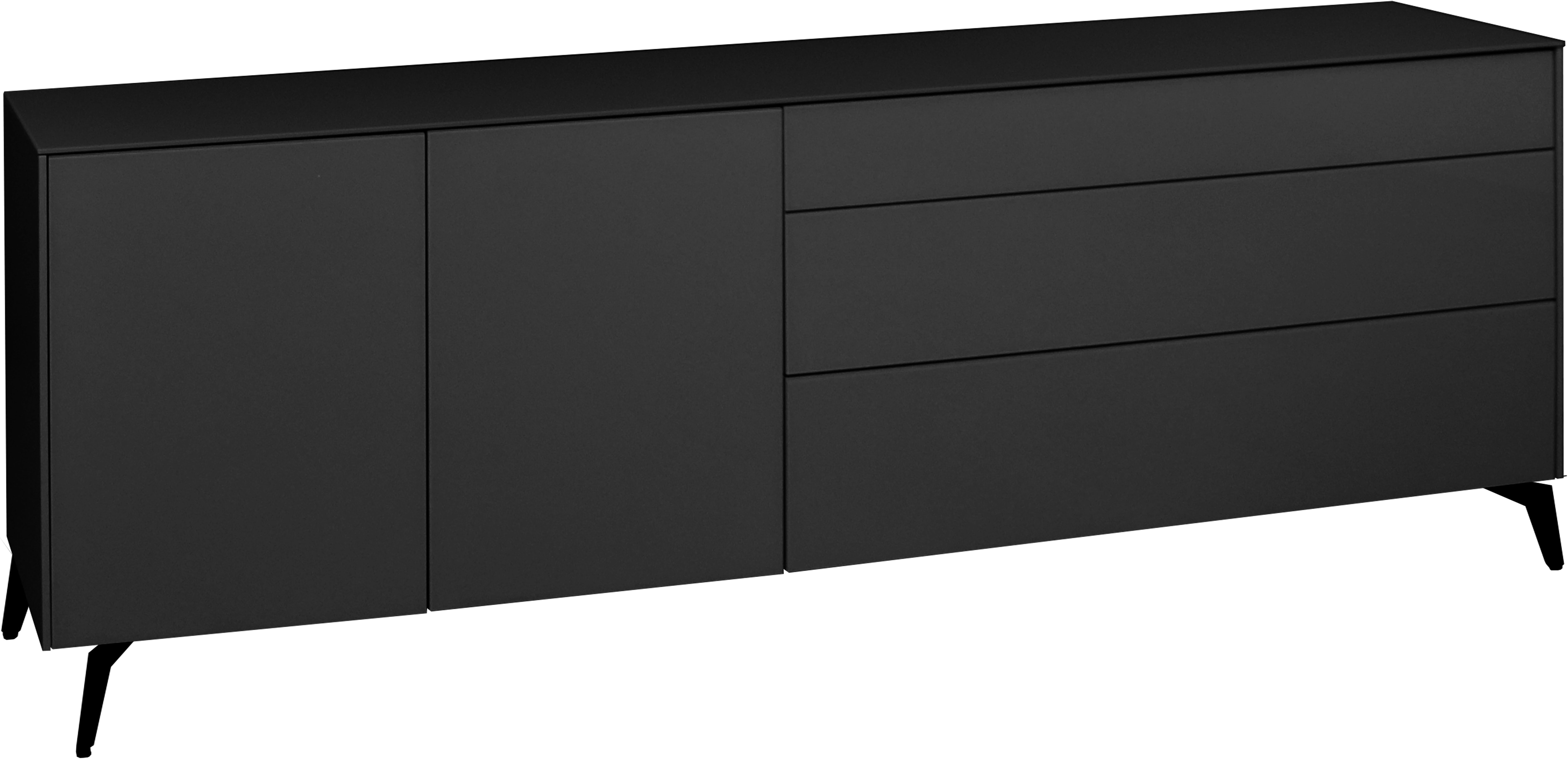Mäusbacher Tv-meubel Imola BESTSELLER! Mäusbacher lowboard met glasfront en glazen bovenblad lowboards grijs