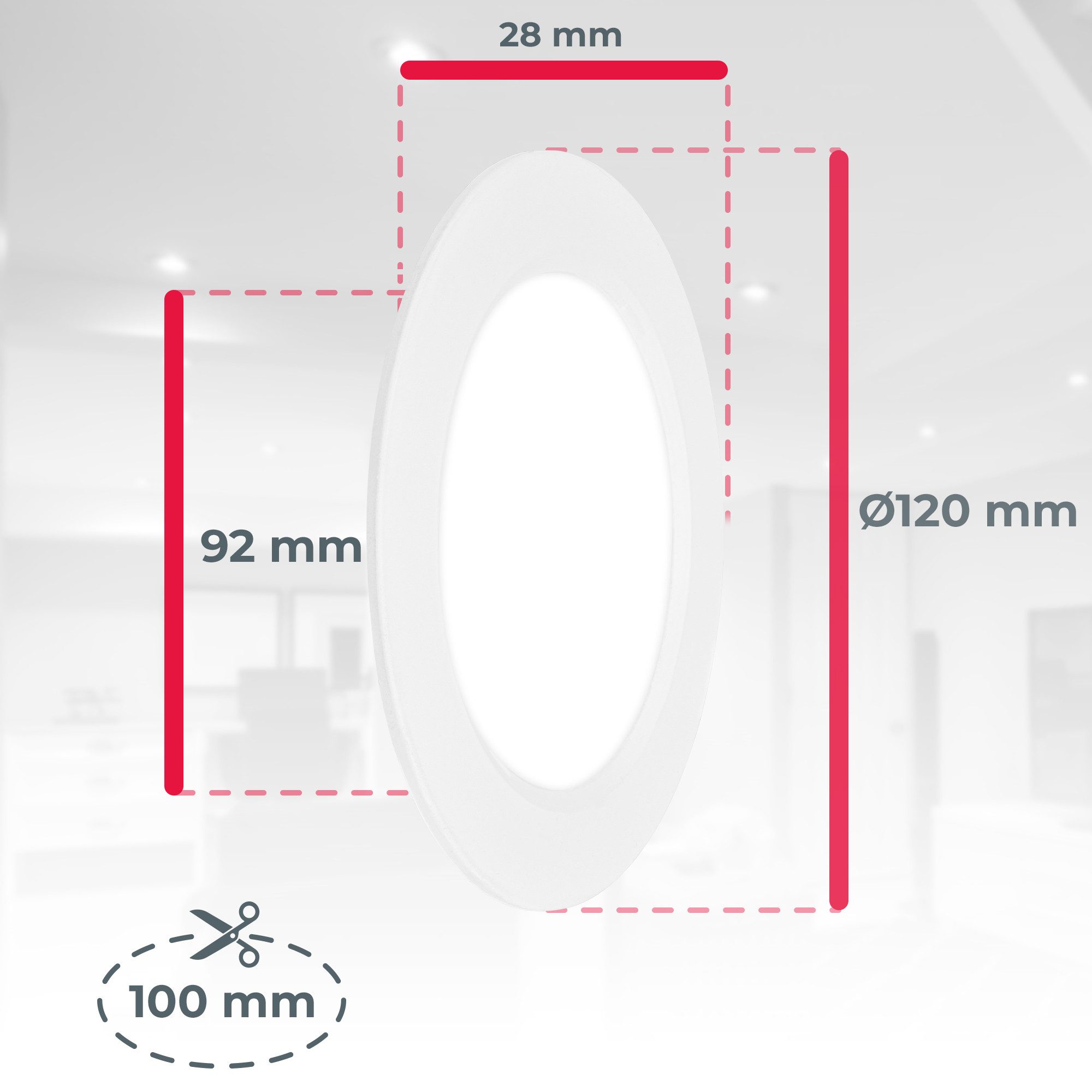 B.K.Licht Inbouwlamp BK_EL1619 5-delig set LED inbouwspots, ultra-dun, IP20 plafondspots (5-delig)
