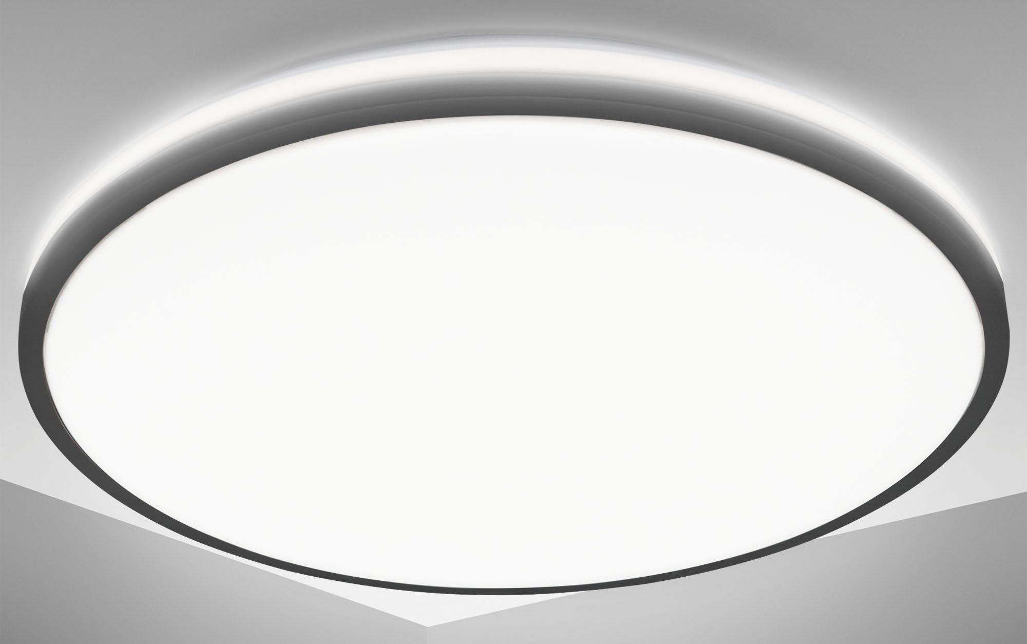 B.K.Licht Led-plafondlamp BK_DL1536 Deckenlampe, Ø38cm, neutralweißes Licht, Backlight, 24W