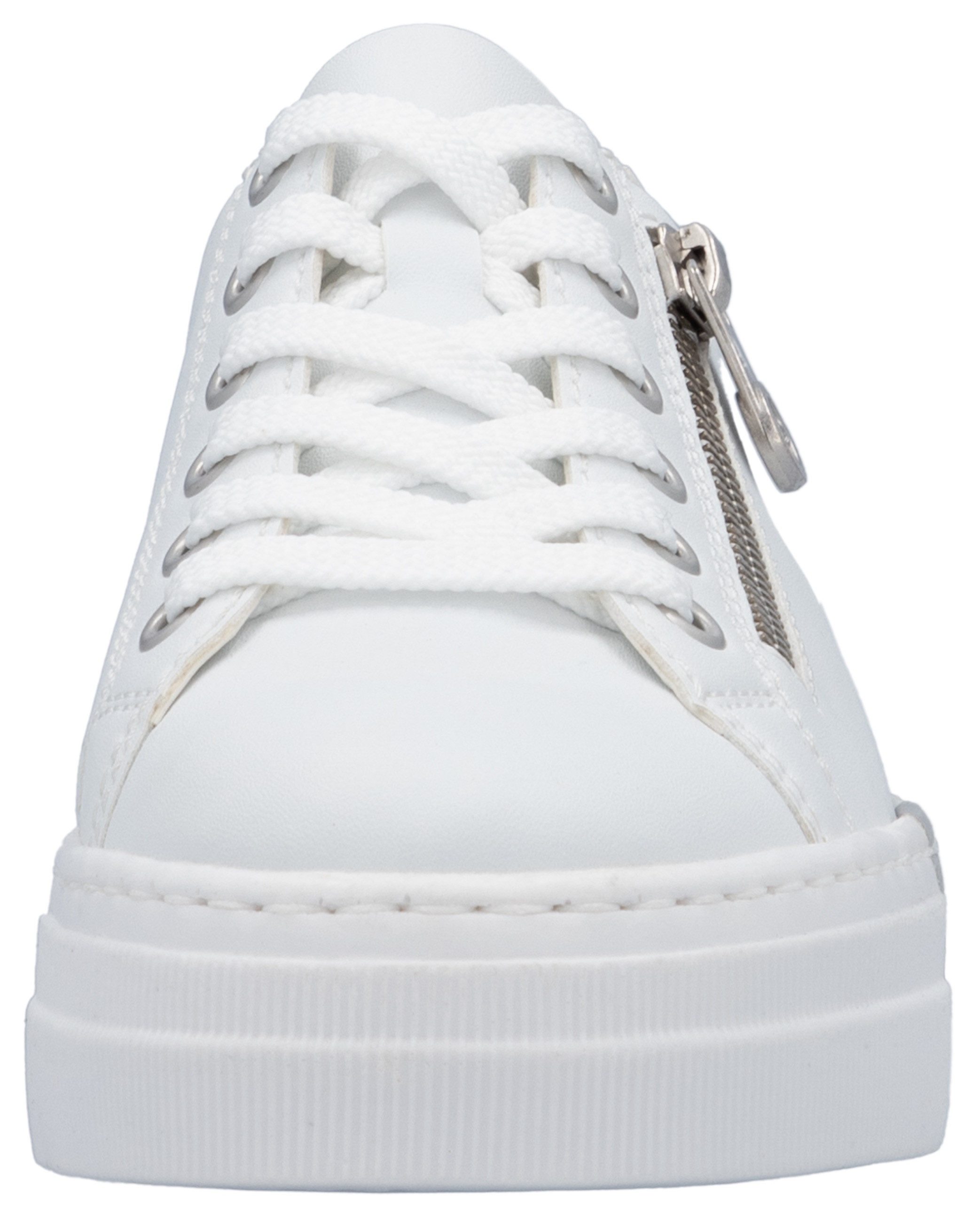 Rieker Plateausneakers met decoratieve rits aan de zijkant, vrijetijdsschoen, lage schoen, veterschoen