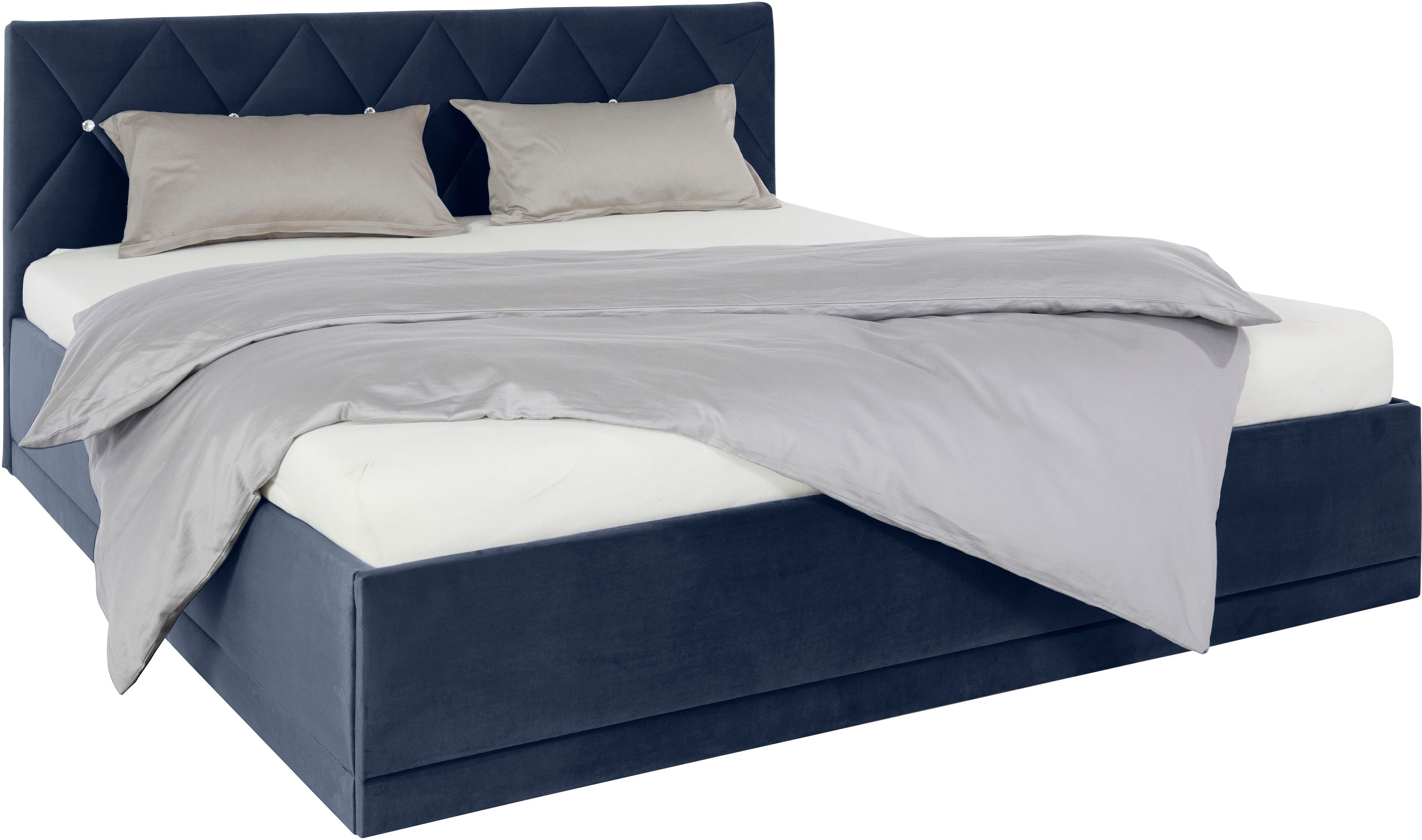 Westfalia Polsterbetten Gestoffeerd bed ADAMAS ook met bedlade, knoopdetails met stras