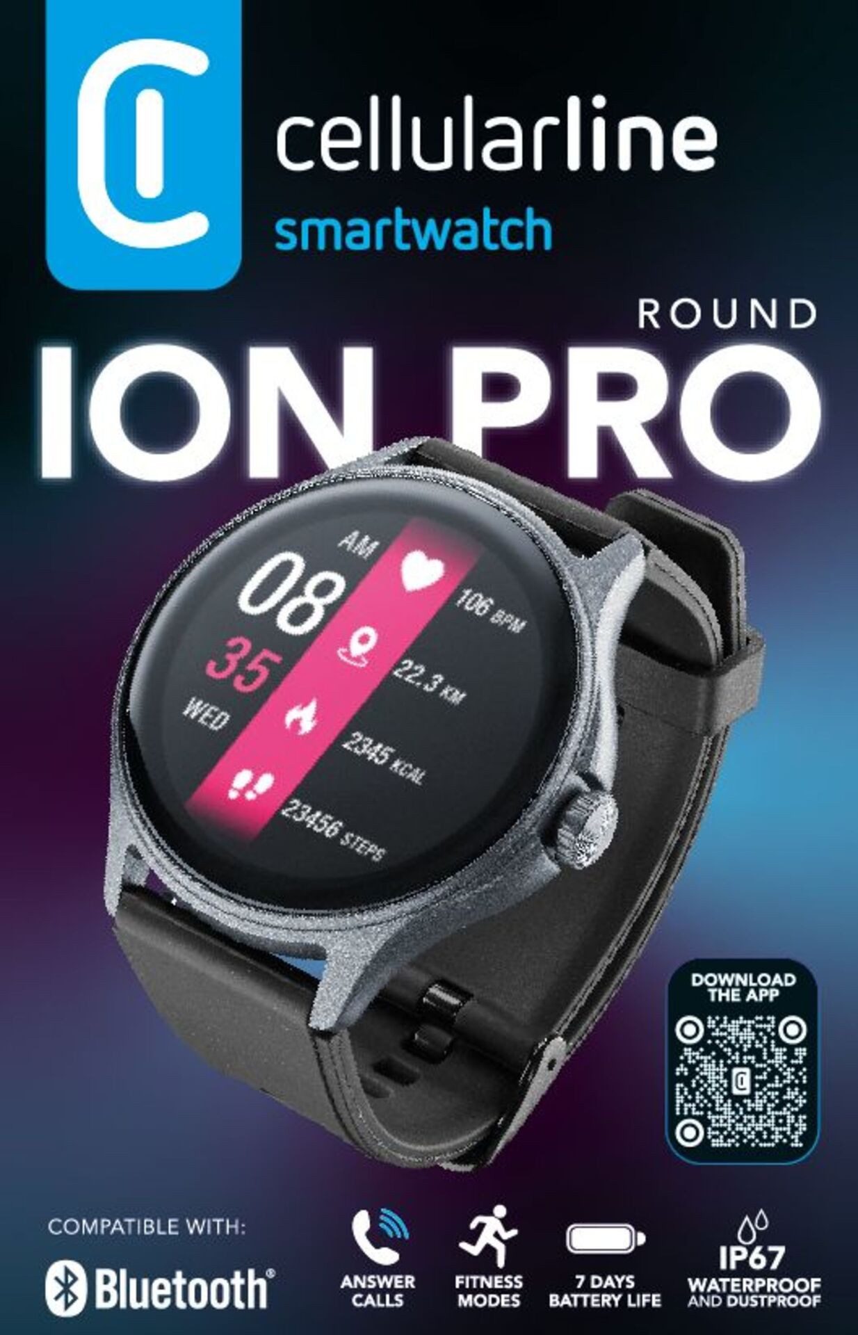 Cellularline Smartwatch ION PRO ROUND