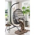 destiny hangende stoel coco relax polyrotan-staal, inclusief zit- en rugkussen grijs