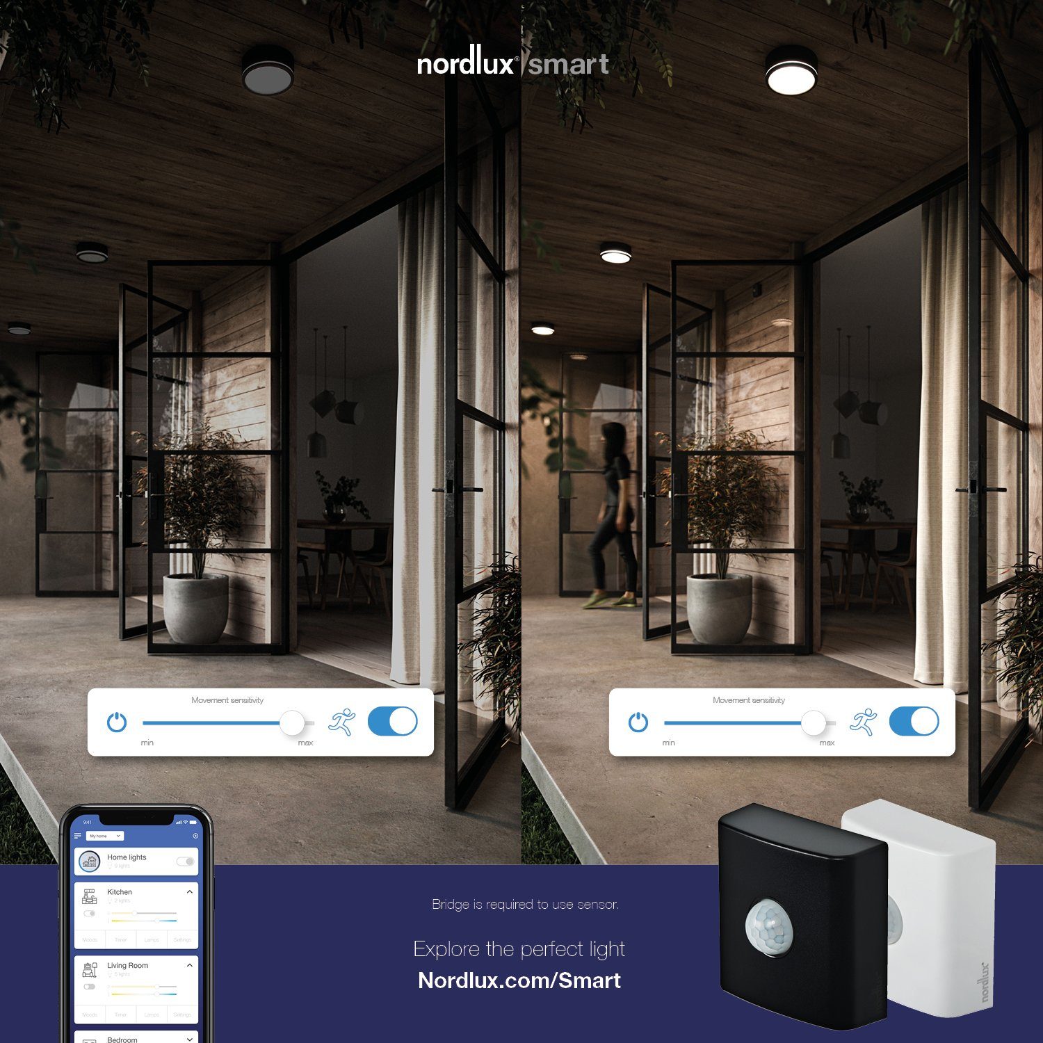 Nordlux Sensor Smartlight Mobiele Smart Home sensor, bewegings-, schemeringsmelder