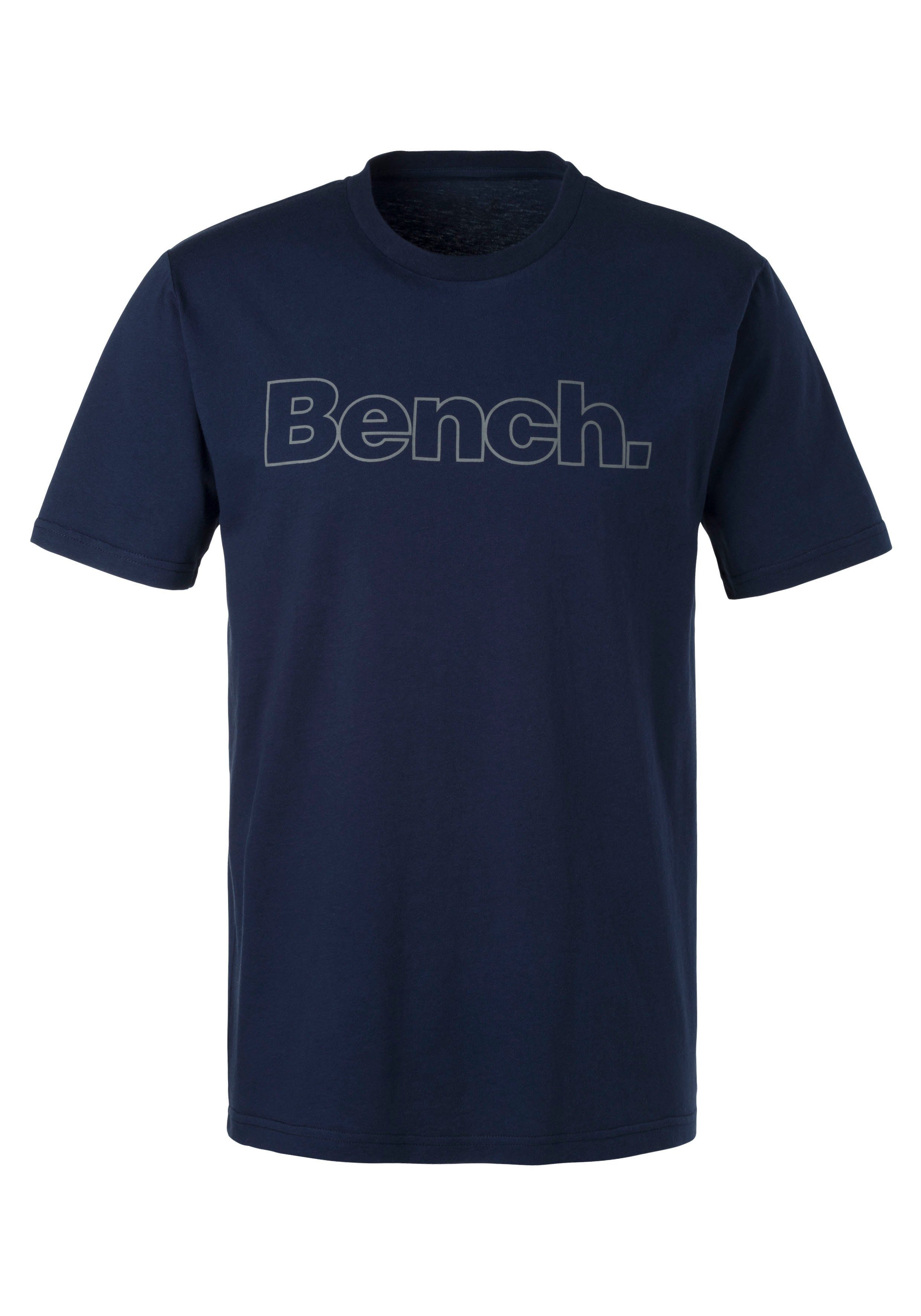Bench. Loungewear T-shirt Shirt met logoprint, basic shirt met ronde hals van 100% katoen (2-delig)