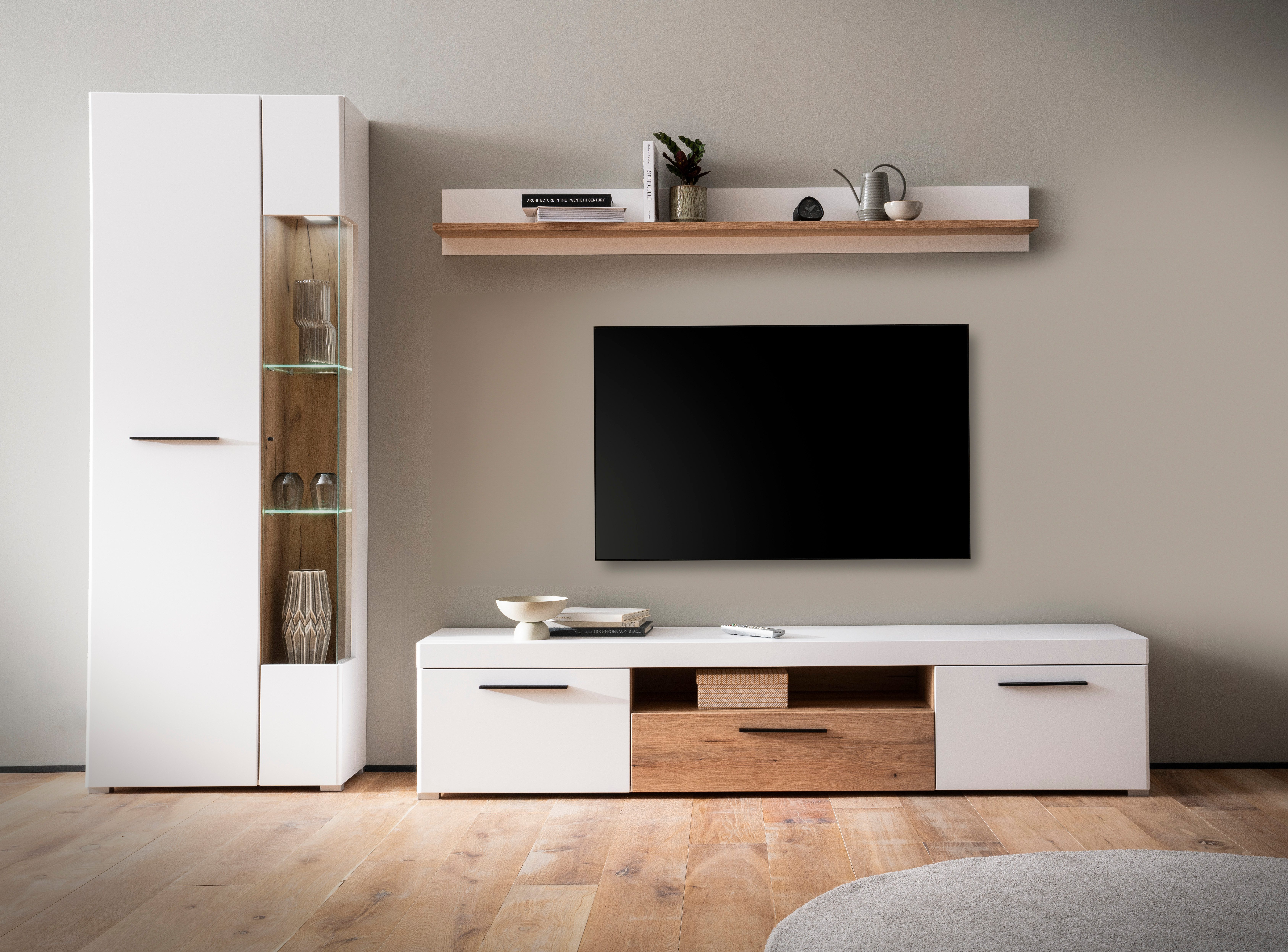 INOSIGN Wandrek Salerno, moderne wandplank, Wandhouder met opbergruimte, 180 cm breed