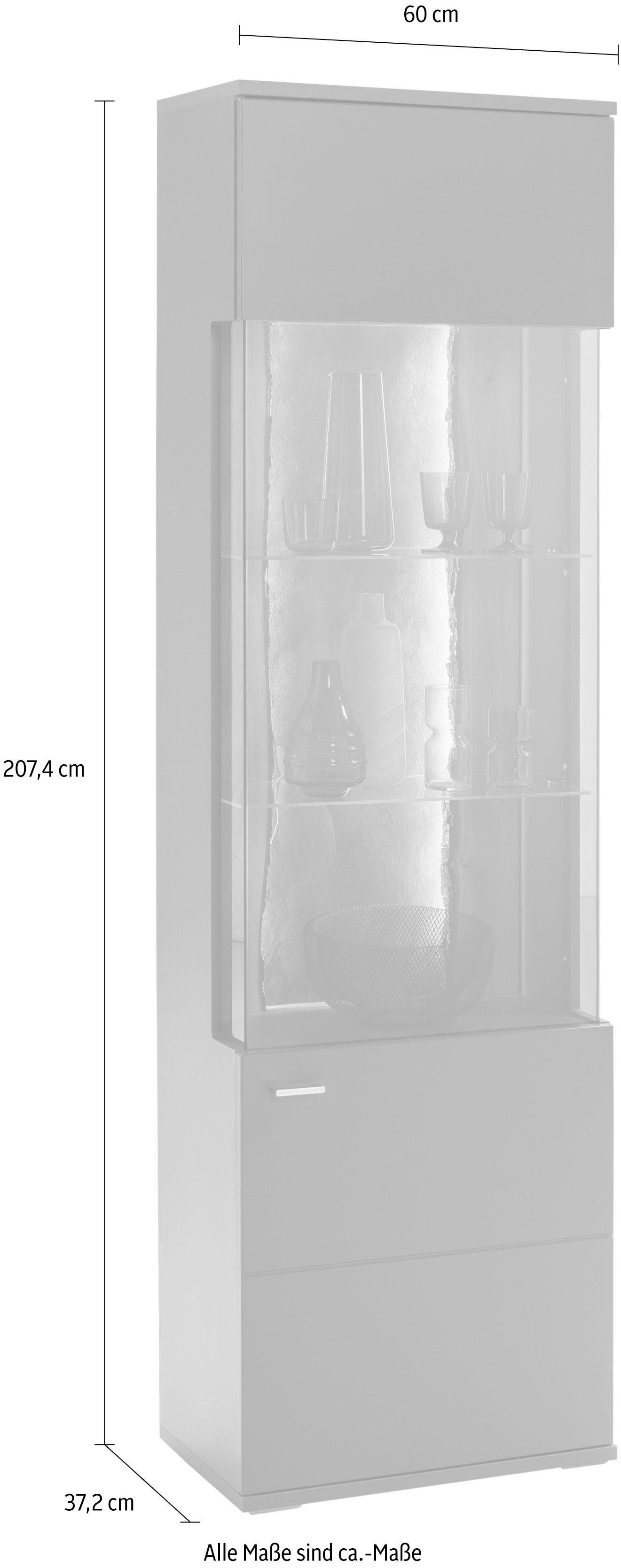 set one by Musterring Vitrinekast Tacoma Type 01, hoogte 207, 4 cm, met getinte glasdeur