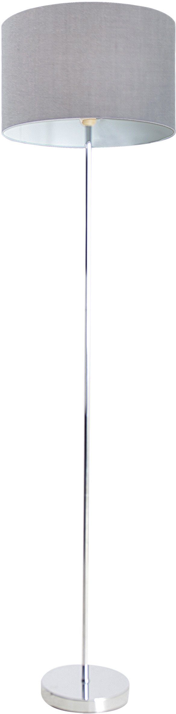 näve Staande lamp New York Hoogte 160 cm, diameter 34,5 cm, 1x E27 max 40W, kap grijs, frame chroom (1 stuk) vloerlampen grijs