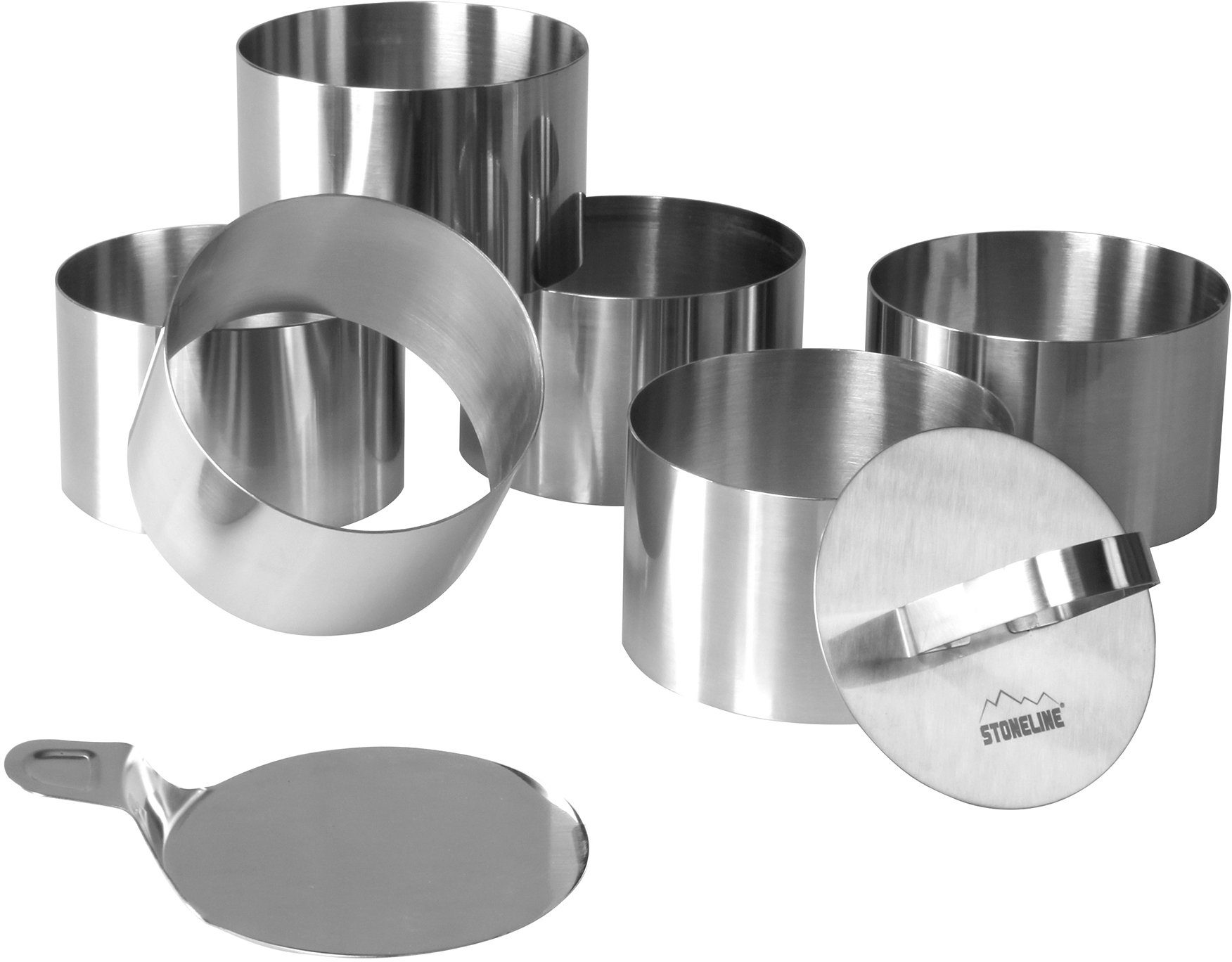 STONELINE Ringvorm rond (set, 8-delig) keukenhulpjes zilver