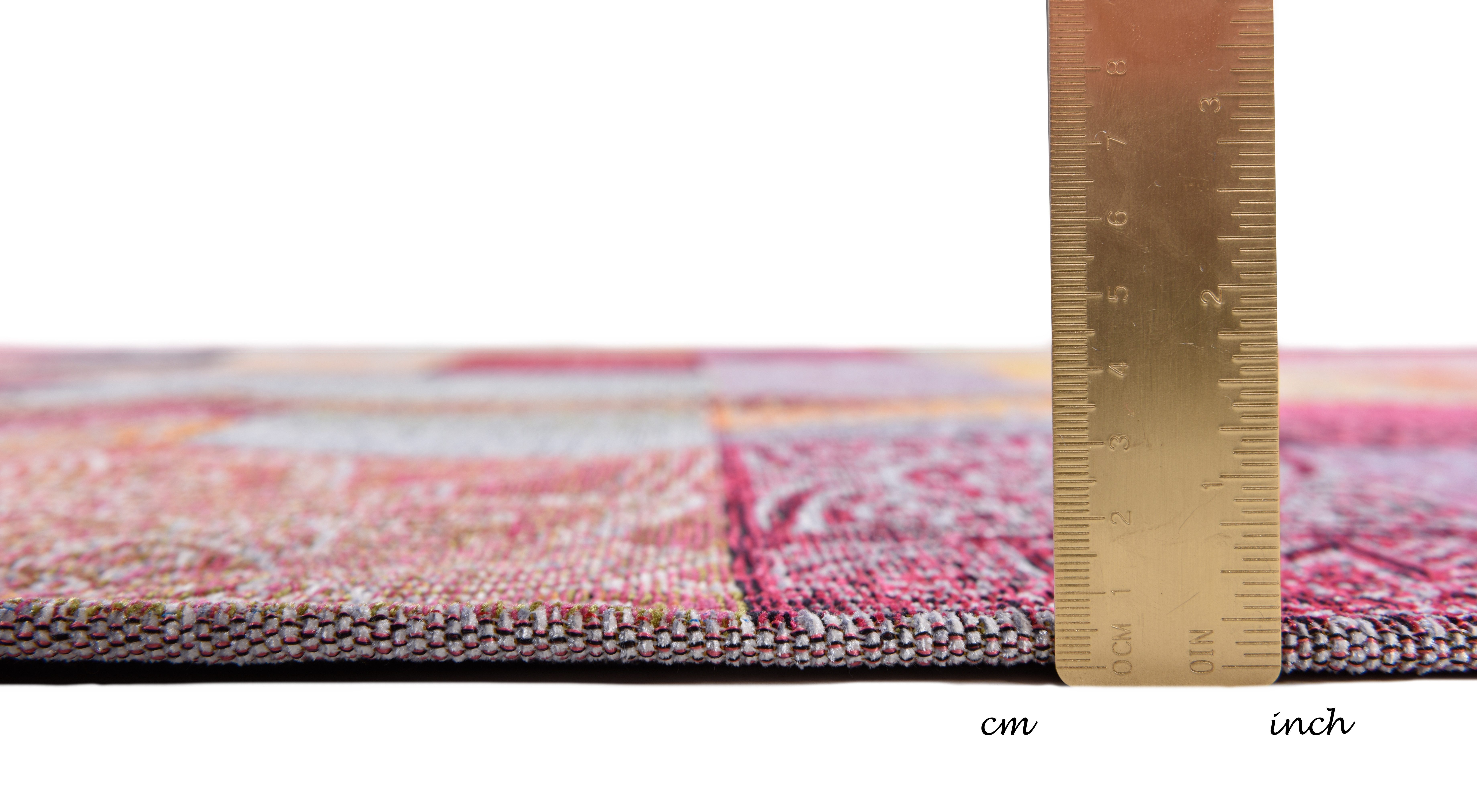 Gino Falcone Vloerkleed Cosima-112 Platweefsel, met chenillegaren, modern patchworkdesign, ornamenten