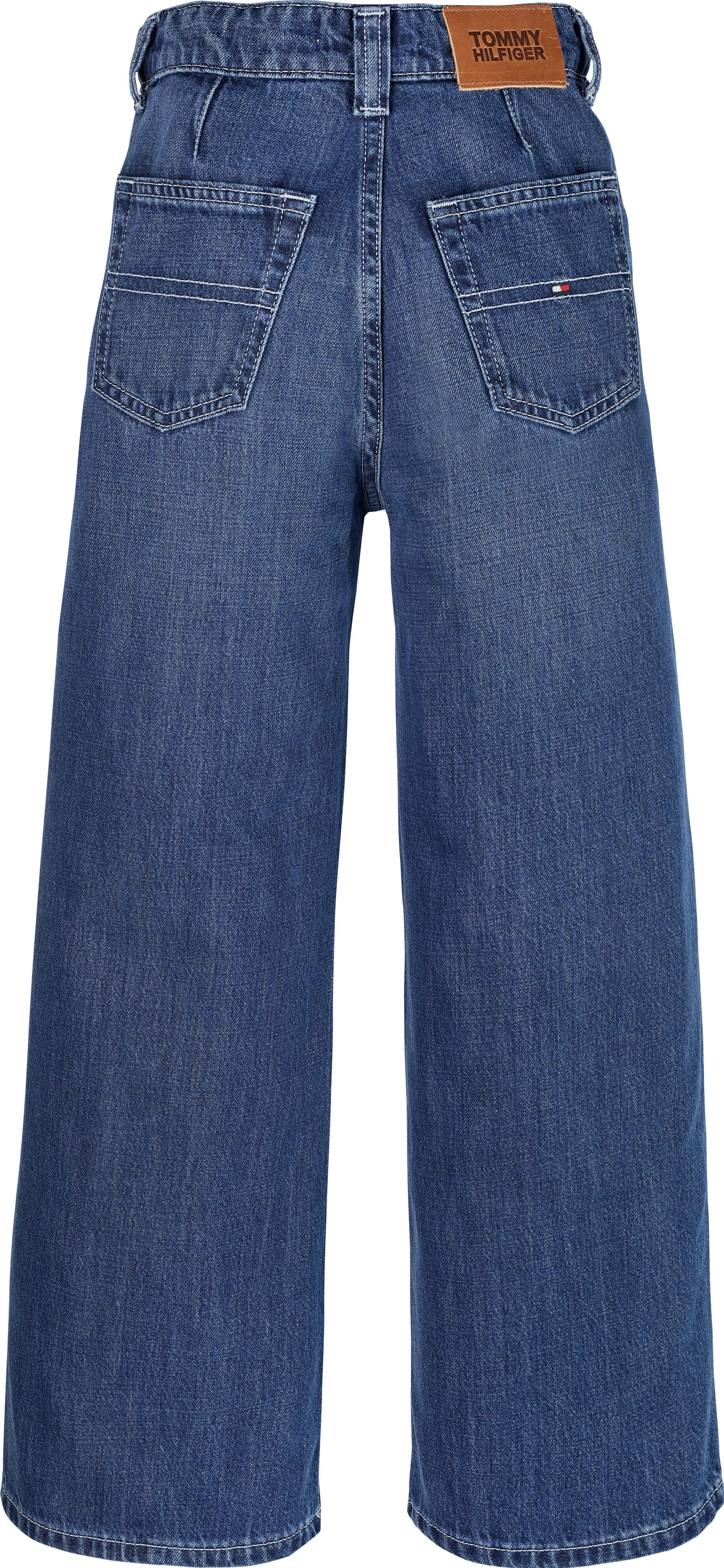 Tommy Hilfiger Wijde jeans MABEL PLEATS MID BLUE WASH in middelblau wassing, met logo-badge