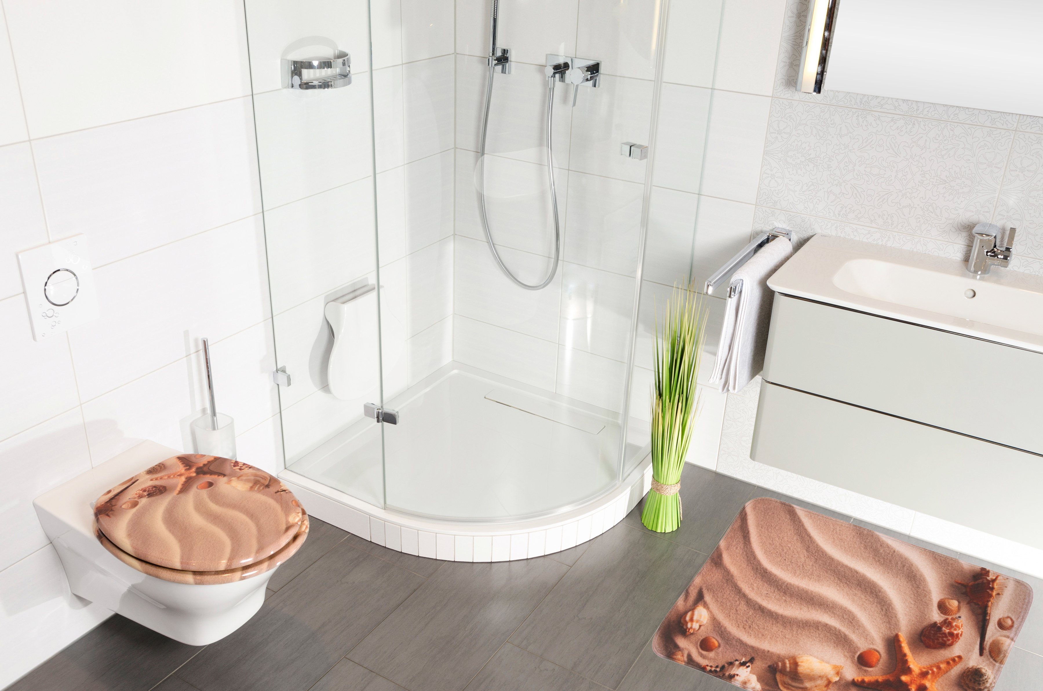 Sanilo Set badkameraccessoires Sanibel bestaand uit toiletzitting, badmat en wastafelplug (complete set, 3-delig)