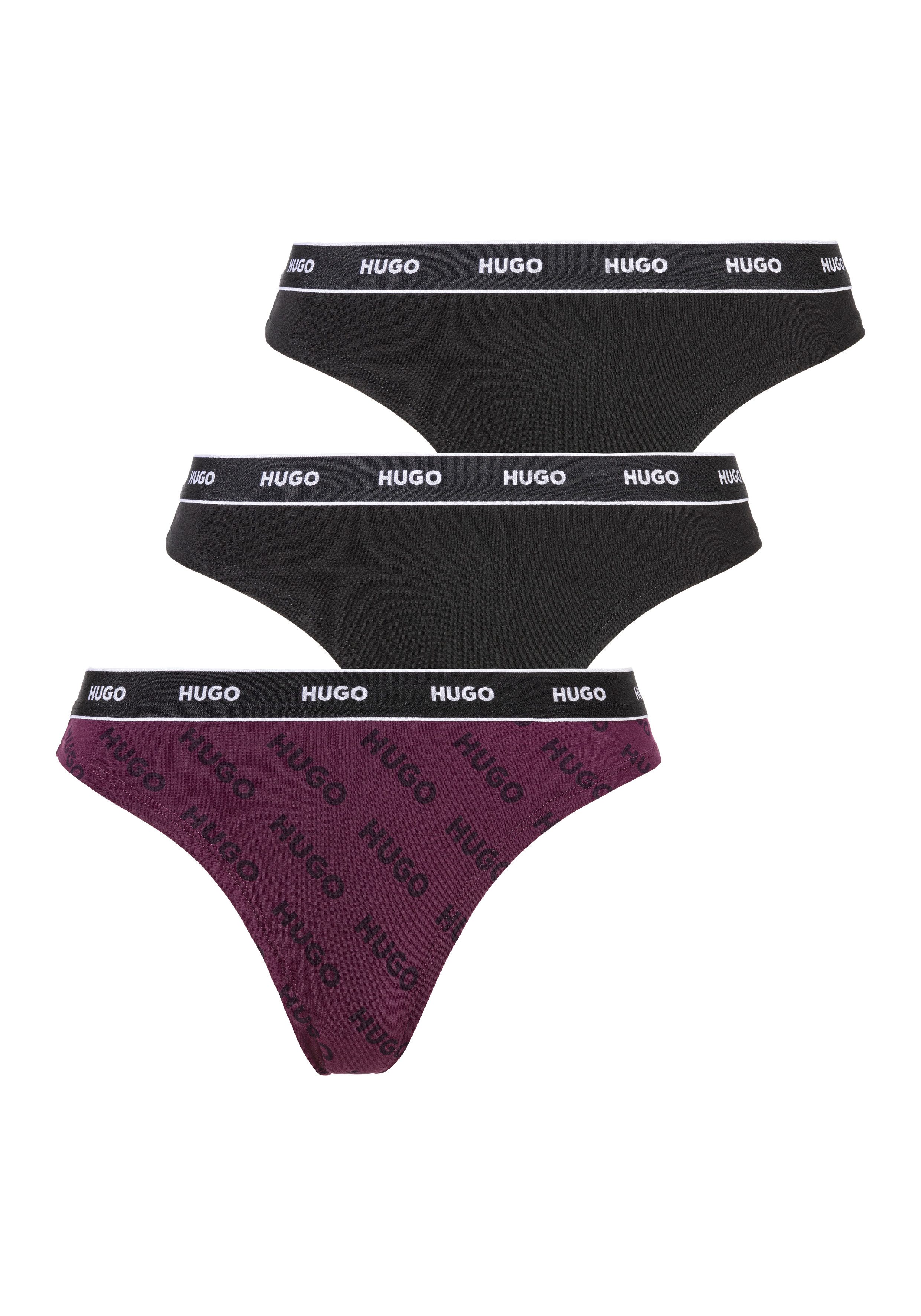HUGO underwear String TRIPLET THONG DESIGN (set, 3 stuks, 3) dames strings maat XL rood