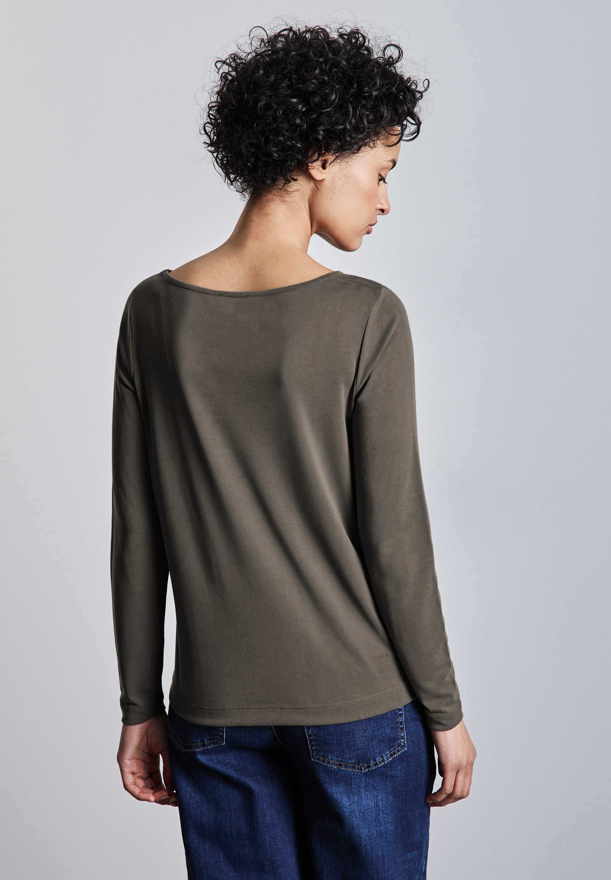 STREET ONE Shirt met lange mouwen met belettering