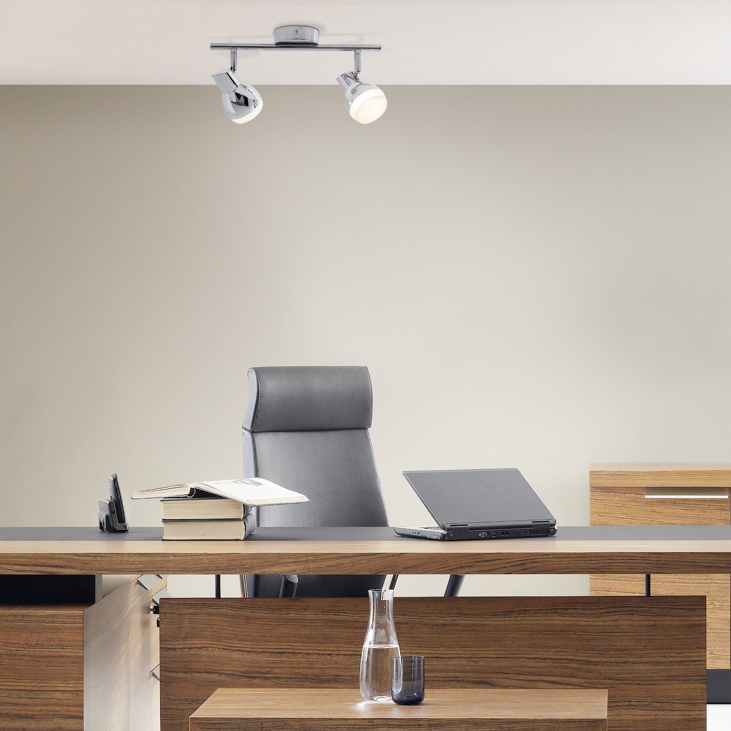 näve Led-plafondlamp Chromey LED plafondlamp, chroom, 2x 26 LED 5W/380lm, totaal 10W (1 stuk)