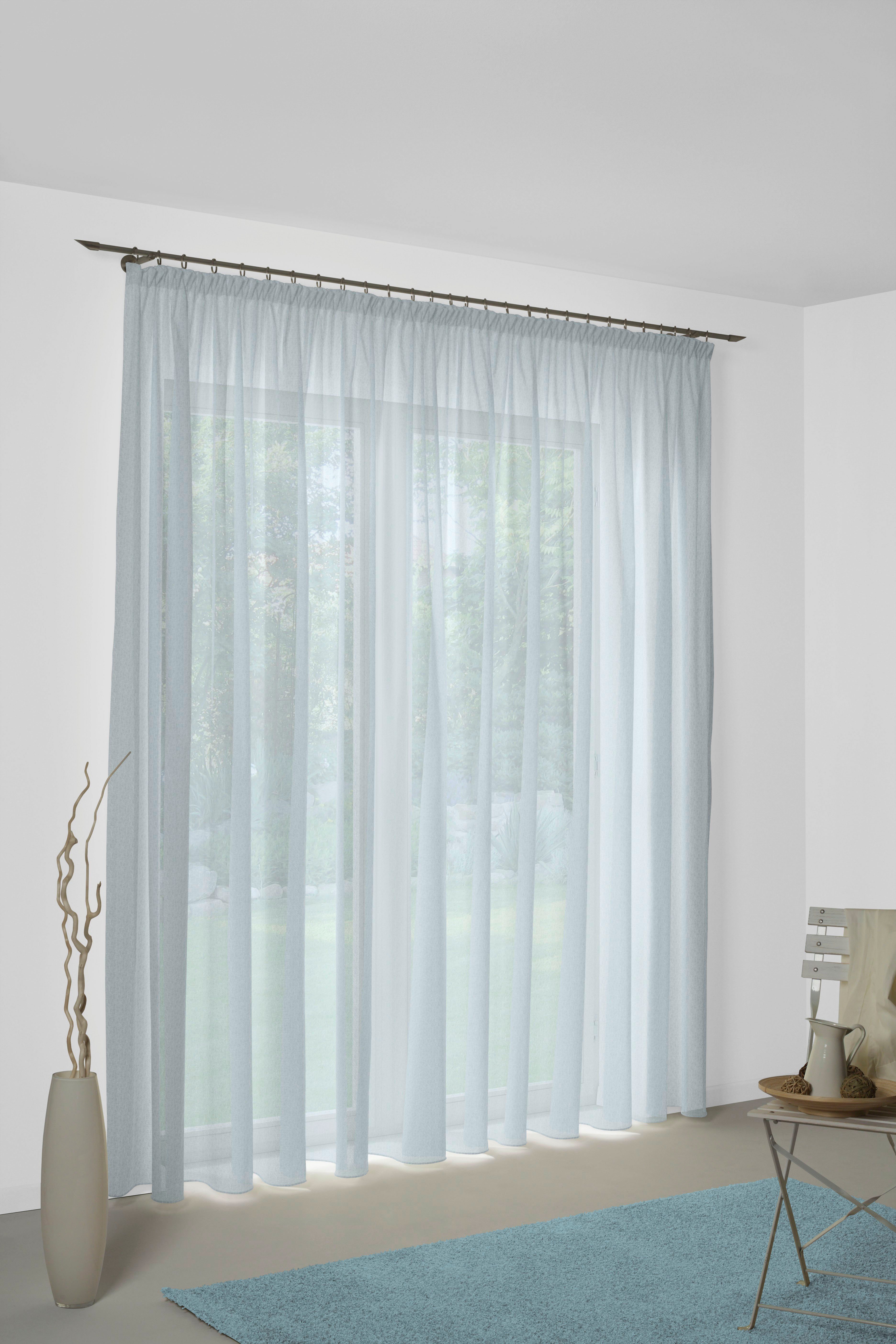 Wirth Gordijn Sunday op maat (1 stuk) kant & klaar gordijnen maat 142 cm x 255 cm blauw