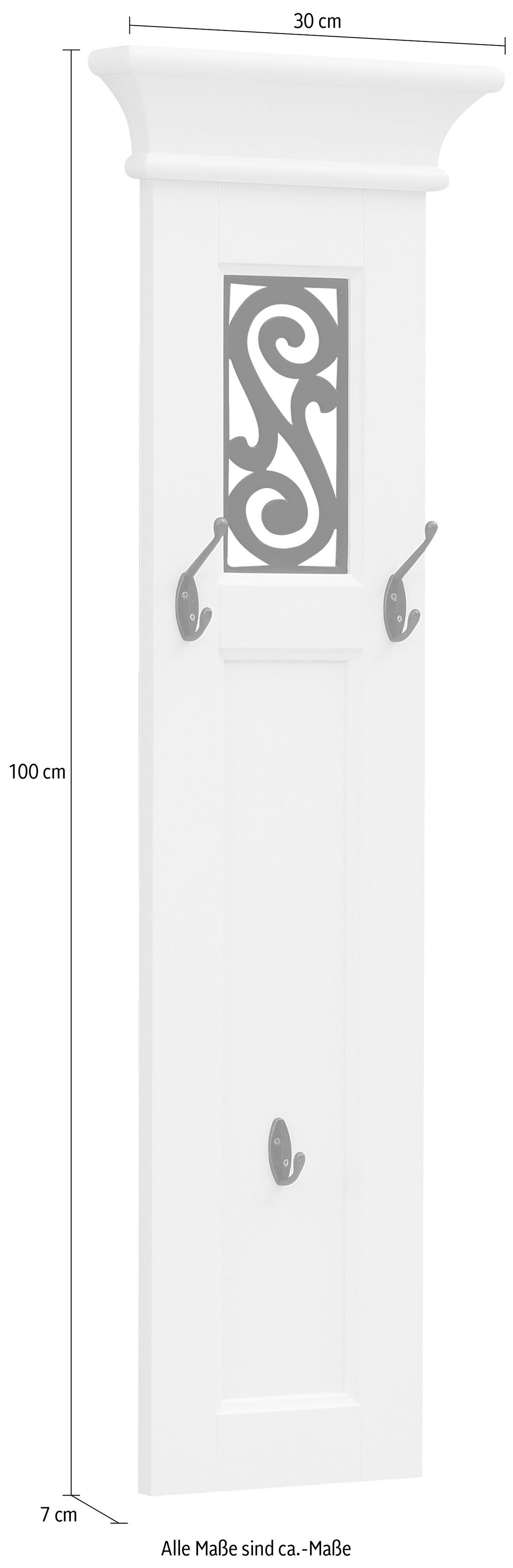 Home affaire Kapstokpaneel Arabeske met prachtige zwarte ornamenten, breedte 30 cm (2 stuks)