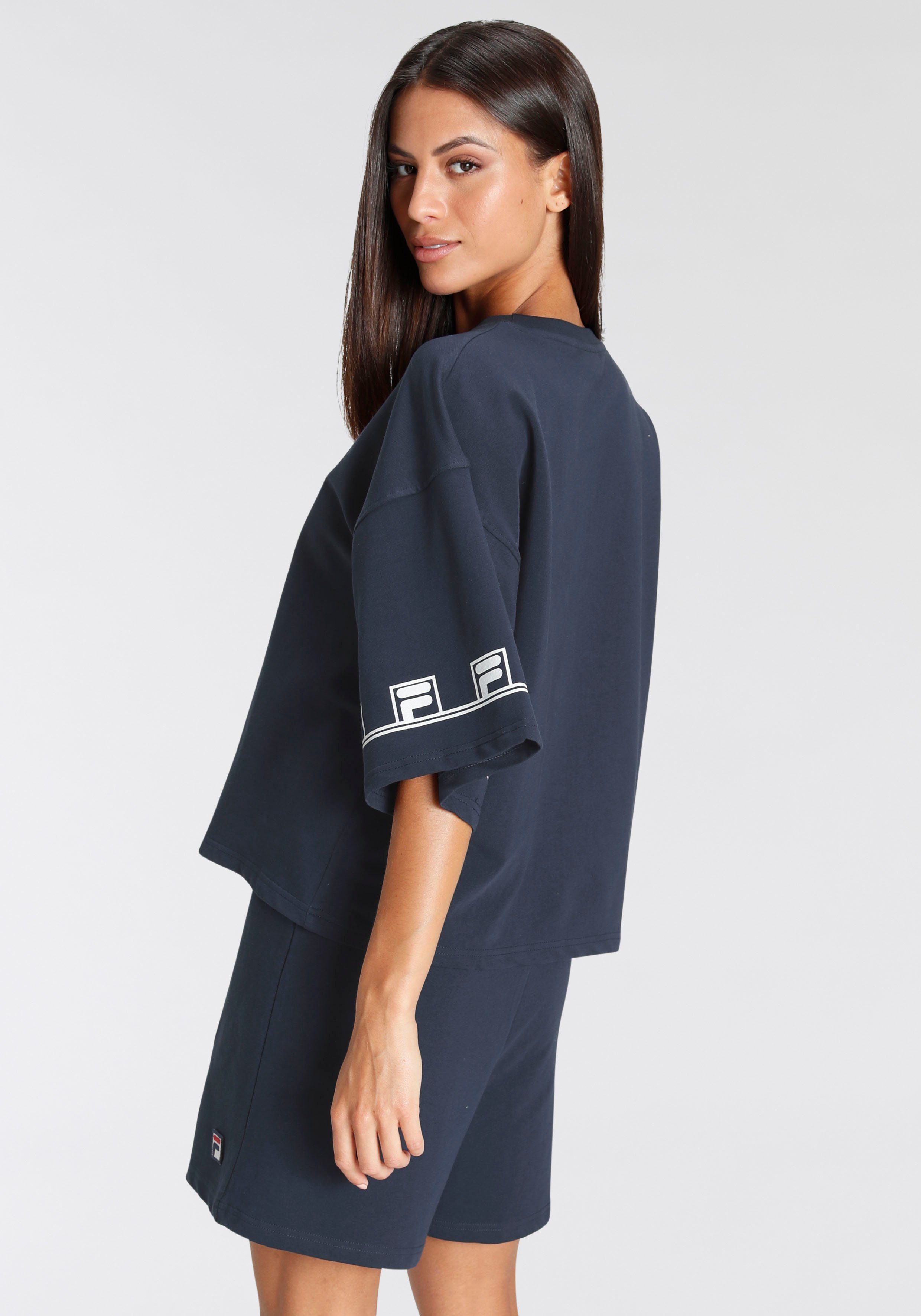 Fila Pyjama met logo details in contrastkleur (set, 2-delig)