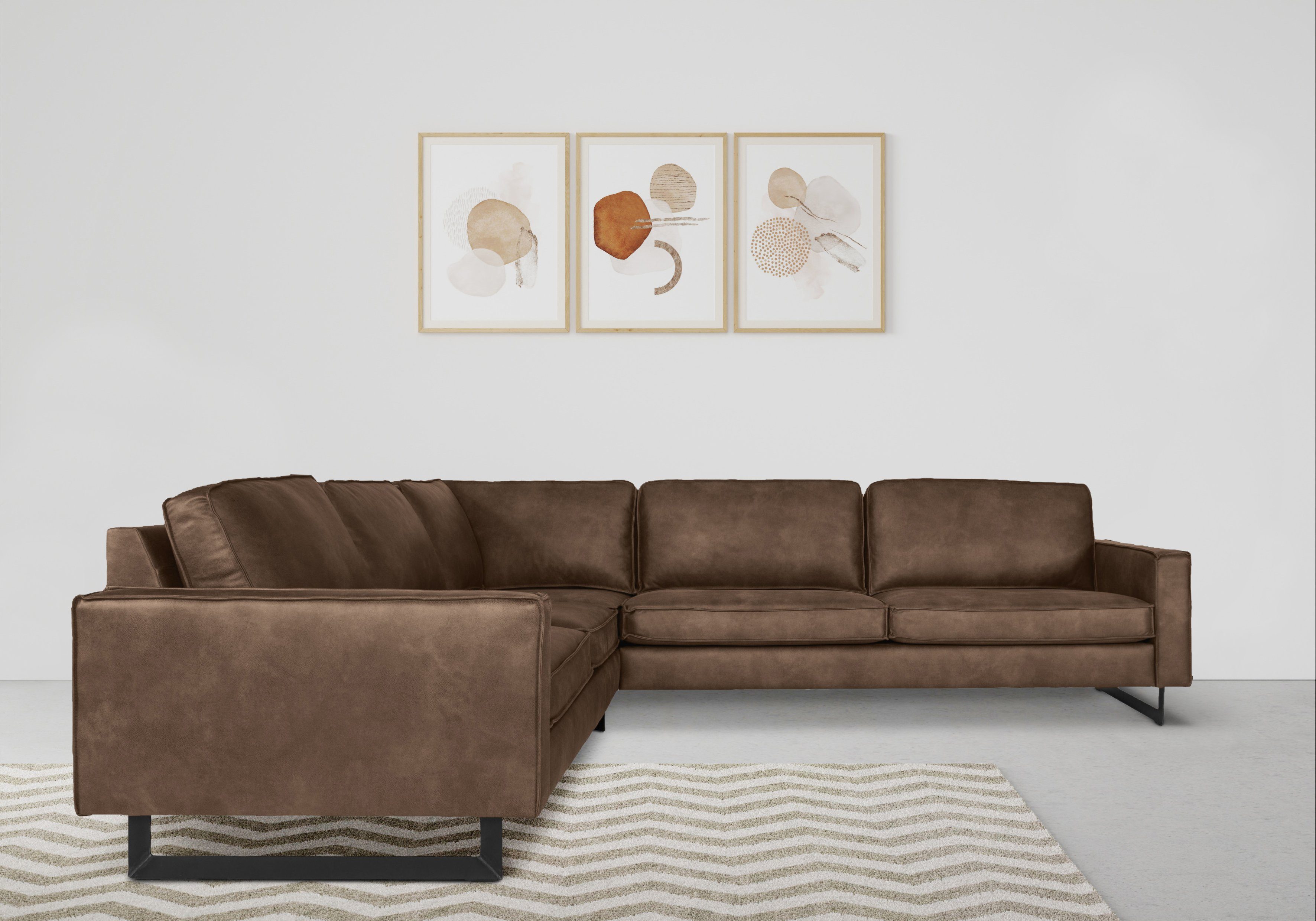 Places of Style Hoekbank Pinto, 250/290 cm, langere schenk, XXL, ottomaan