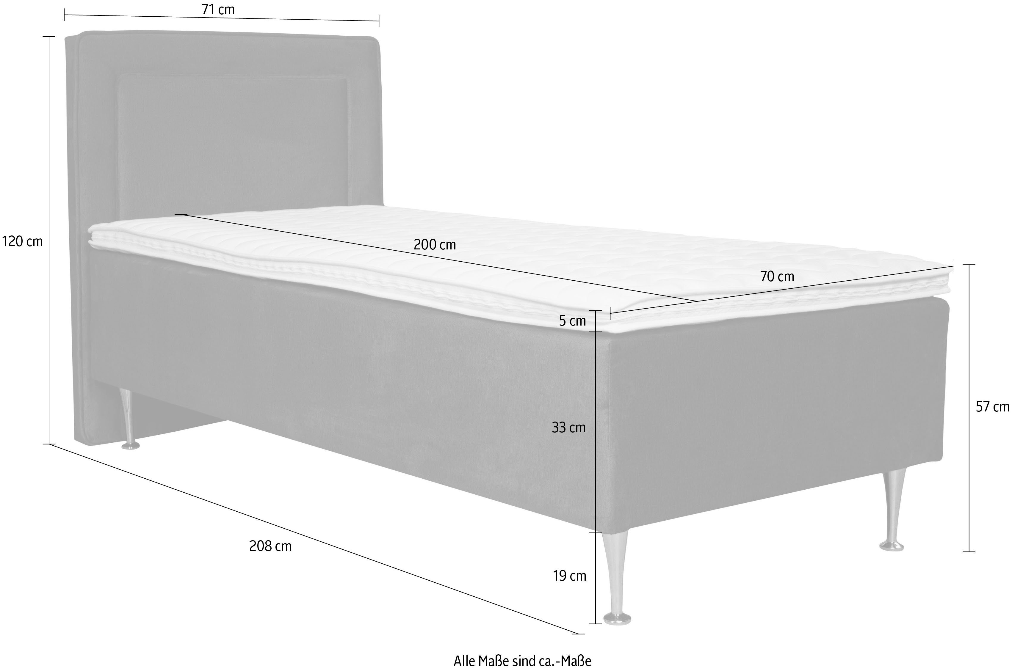 INOSIGN Boxspring Hacer Topmatras, H2 of H3 en in breedte 70,80,90,120,140,160,180 ter keuze