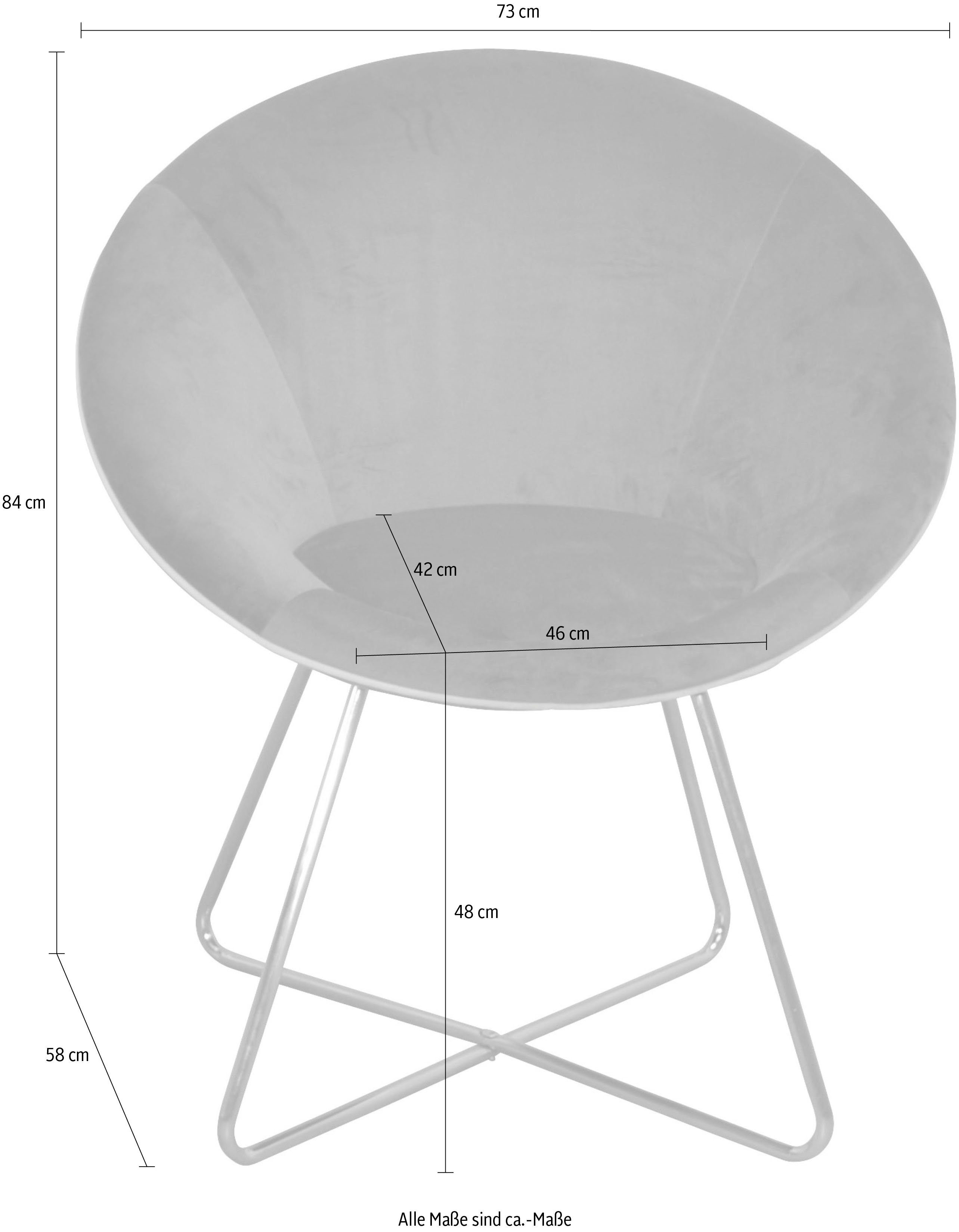 INOSIGN Stoel Liano Fauteuil met frame van stalen buis, goudkleur, veloursovertrek (set, 2 stuks)