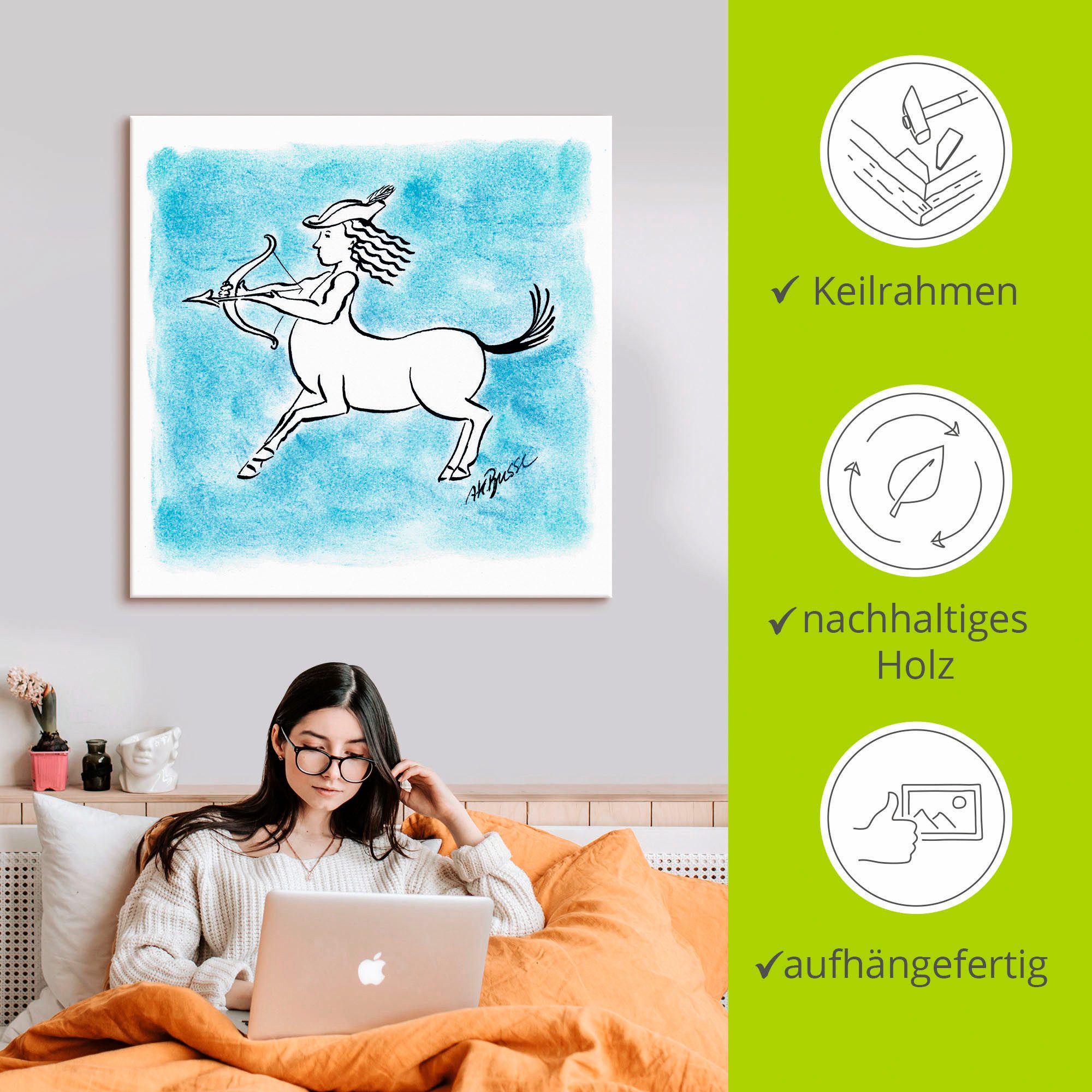 Artland Artprint op linnen Serie sterrenbeeld boogschutter