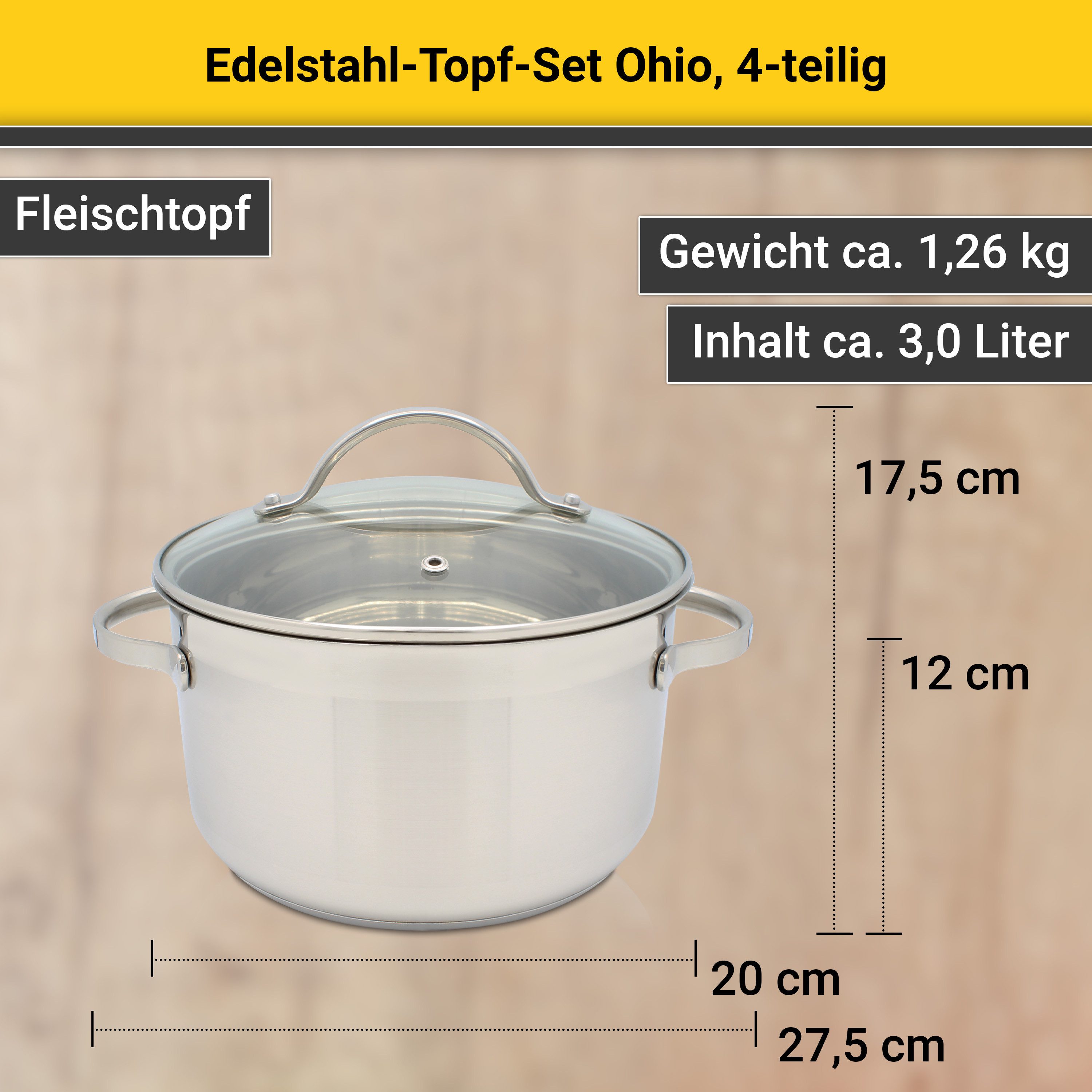 Krüger Pannenset Ohio voor inductiekookvelden geschikt (set)