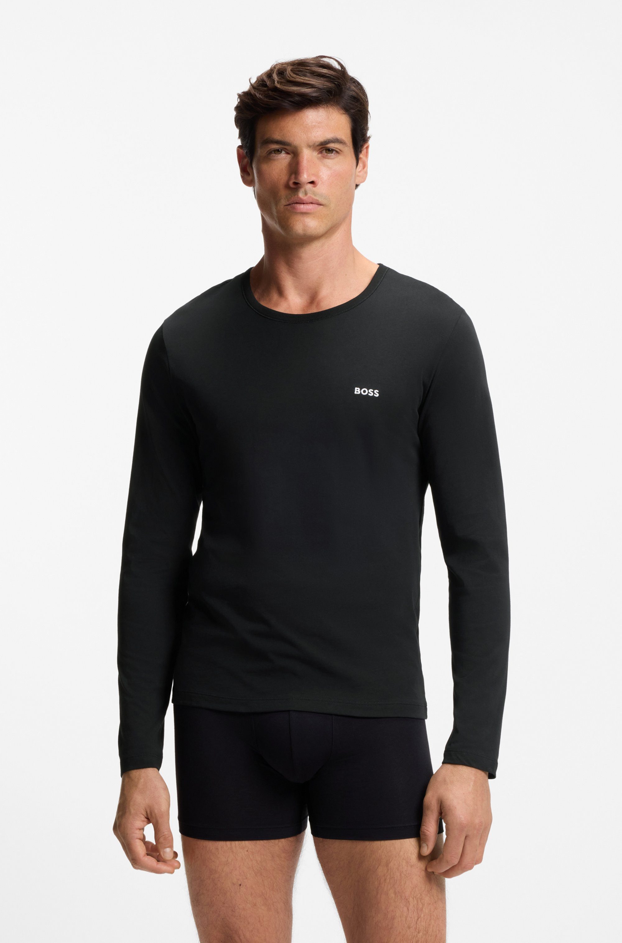BOSS Shirt met lange mouwen Longsleeve-Shirt R-Neck Classic COTTON 3pcs/pack (3-delig)