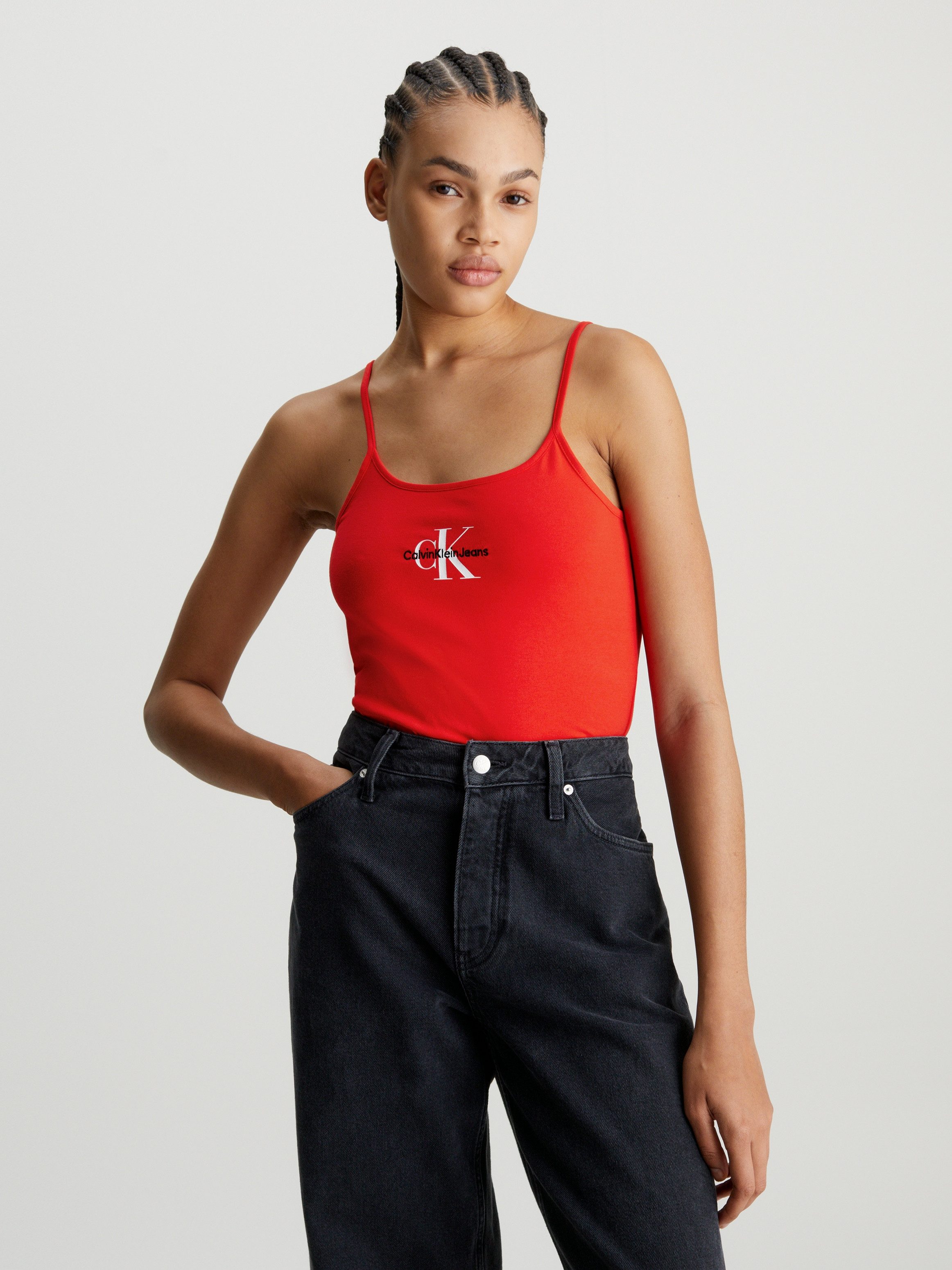 Calvin Klein Jeans Strappy Tank Top voor Dames Red Dames