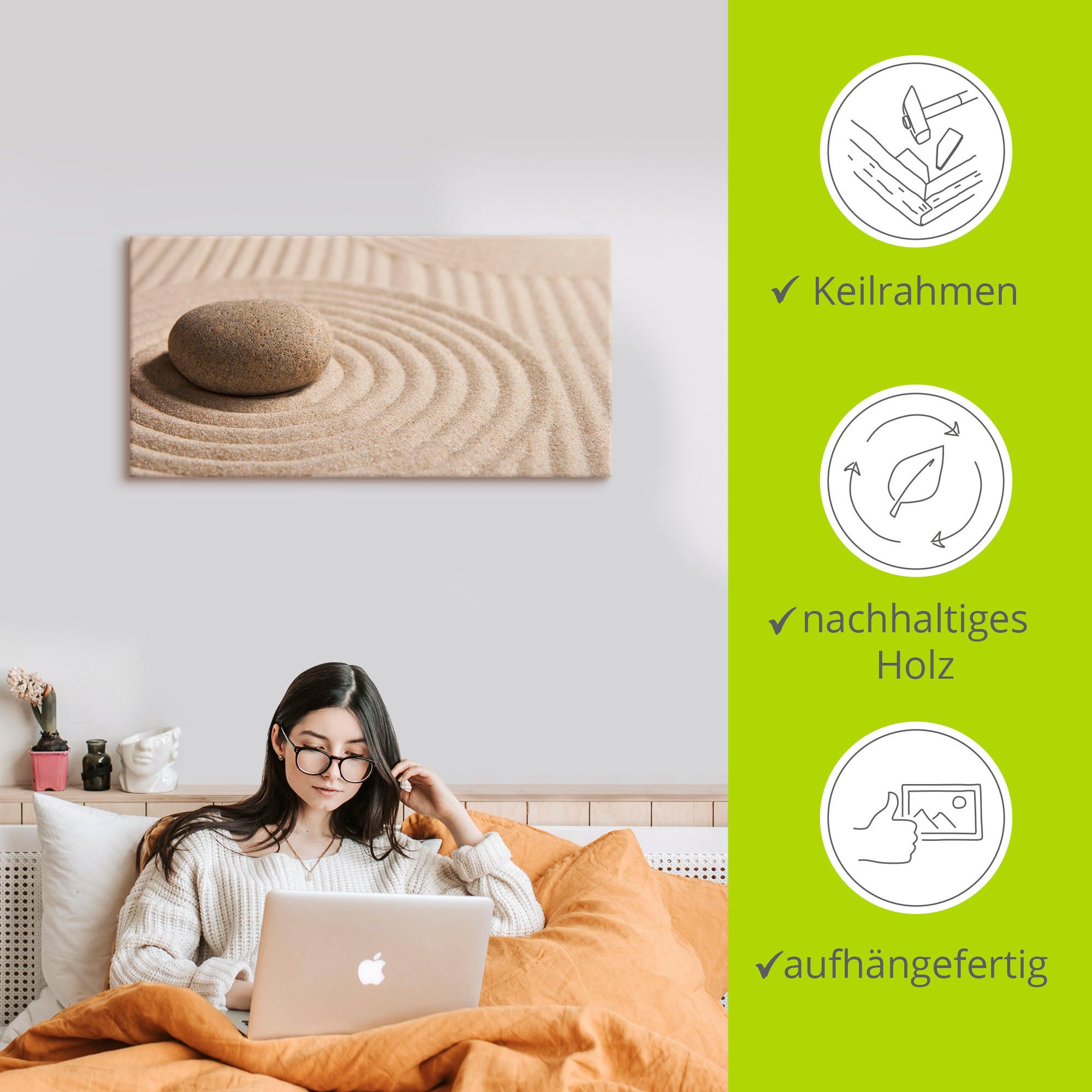 Artland Artprint Mini zen tuin - zand als artprint op linnen, poster, muursticker in verschillende maten