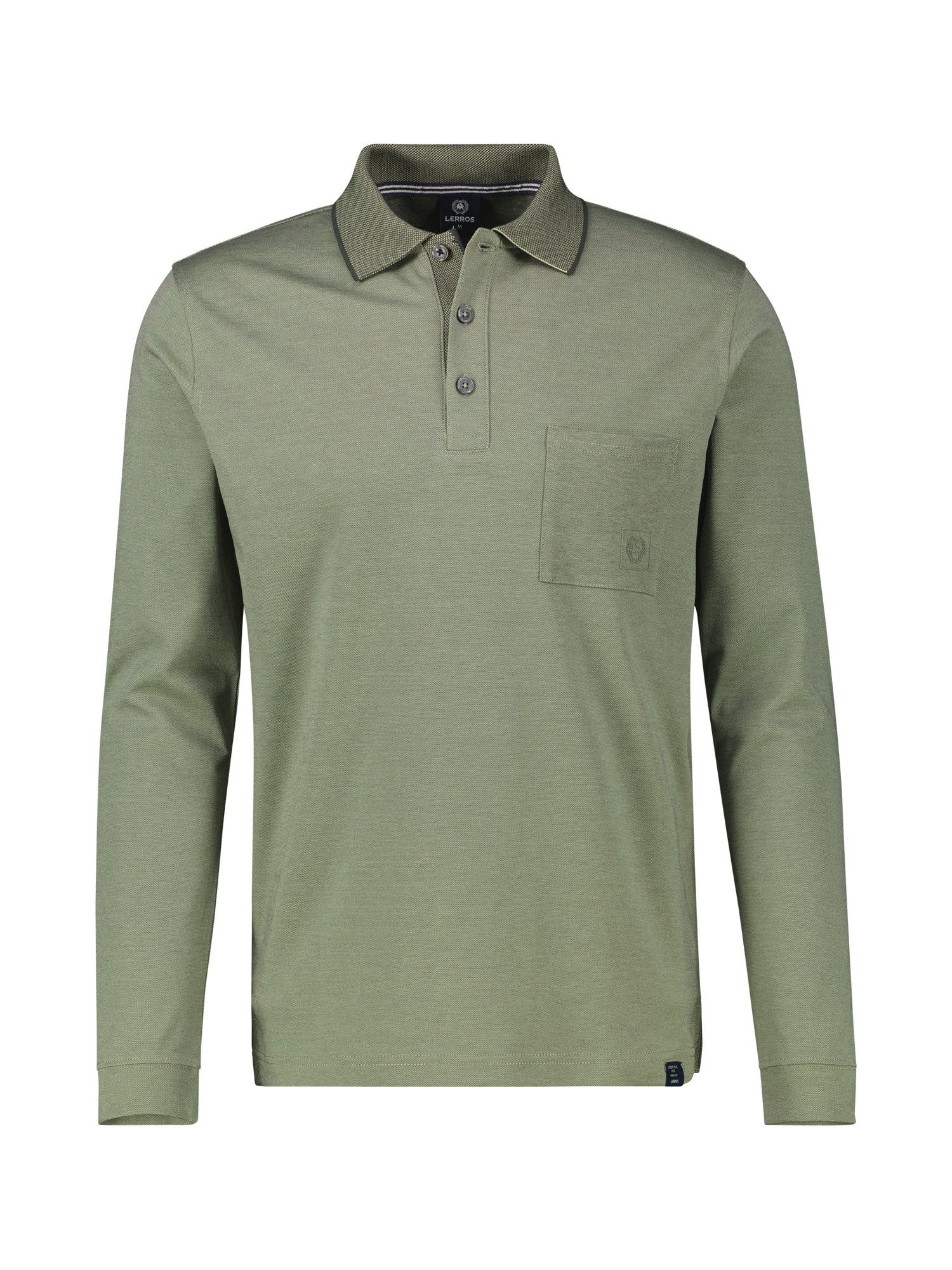 Lerros Poloshirt met lange mouwen LERROS Lange mouwen polo voor heren in structuuroptiek