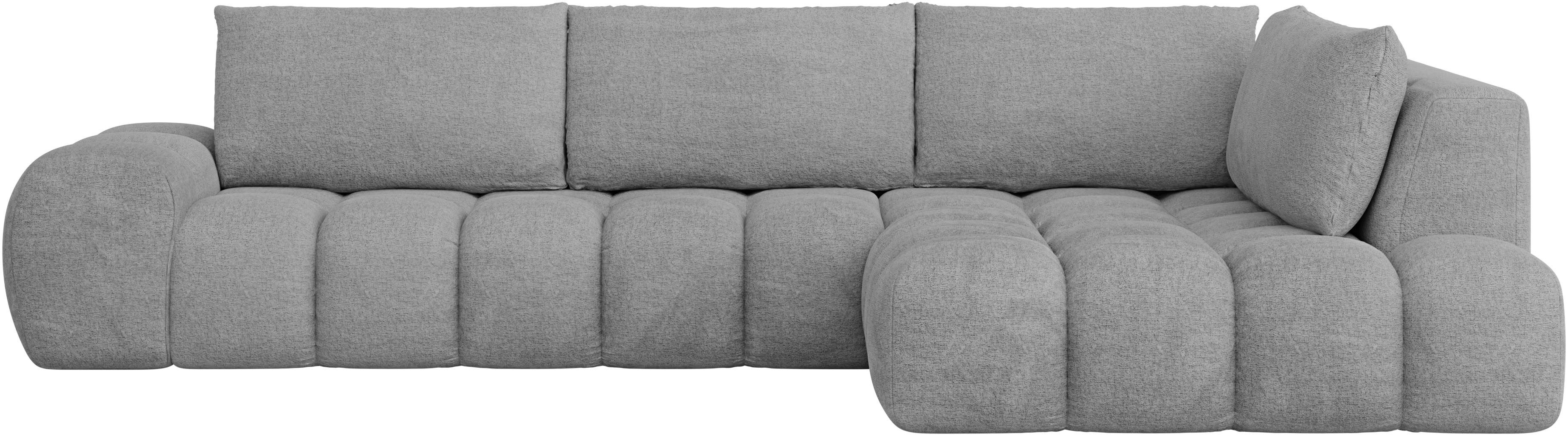 INOSIGN Hoekbank AZITA designsofa, elegant en comfortabel L-vorm, bubbel-look