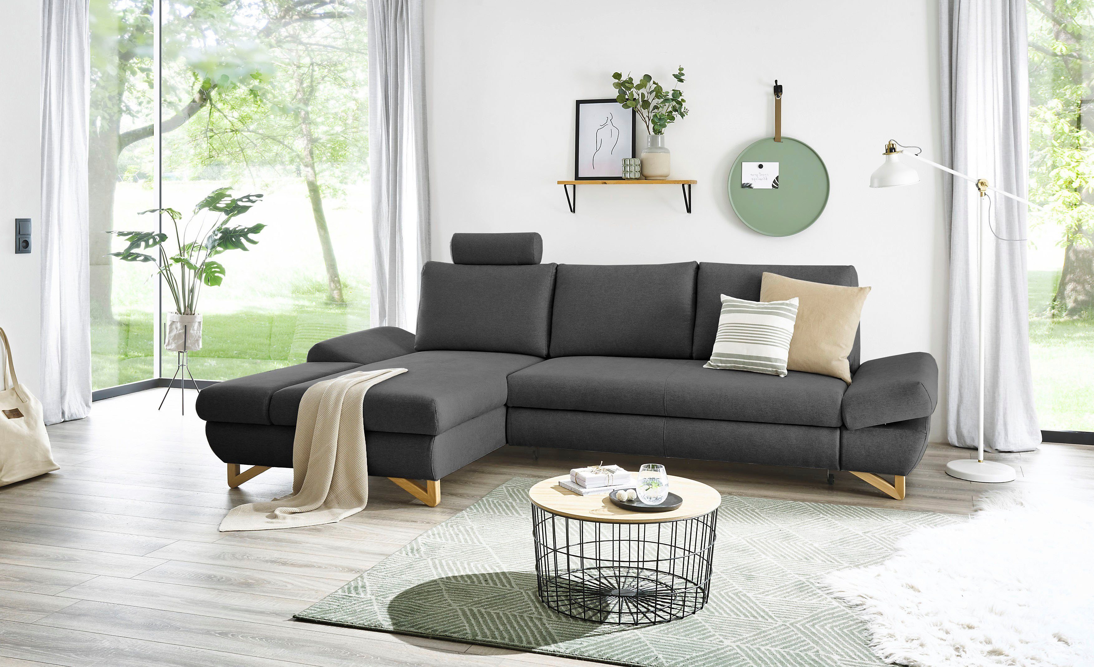 INOSIGN Slaapbank City/Giron comfortabele slaapbank (ligoppervlak 245 x 138 cm) en bedlade