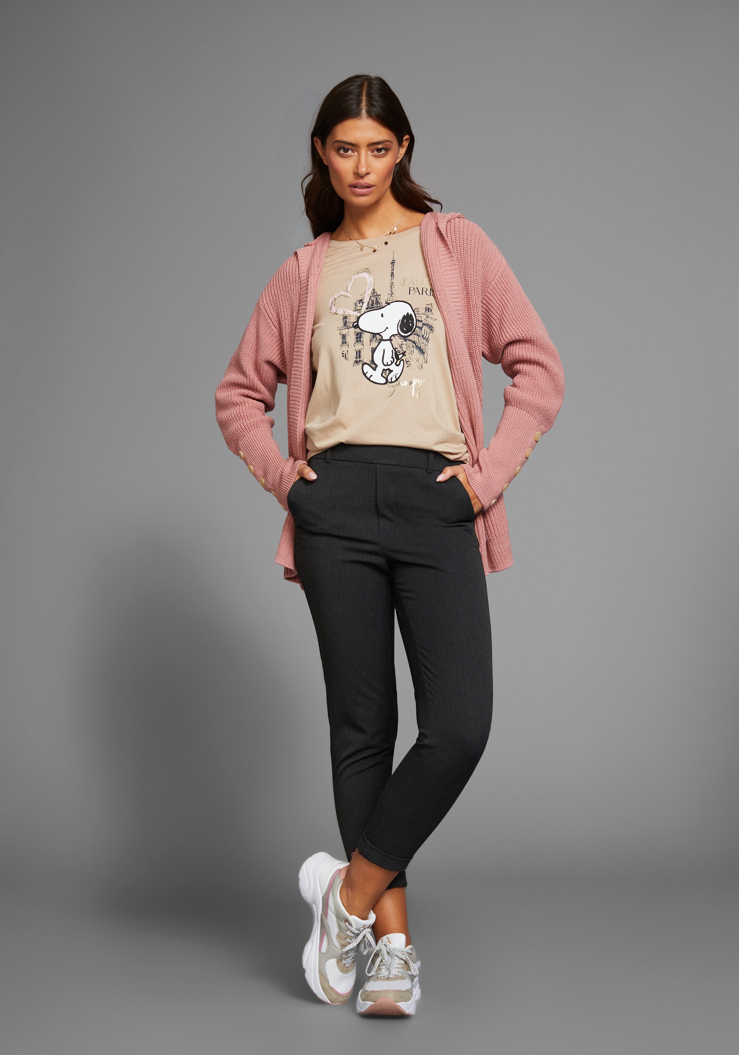 Laura Scott Shirt met 3 4 mouwen met snoopy-print