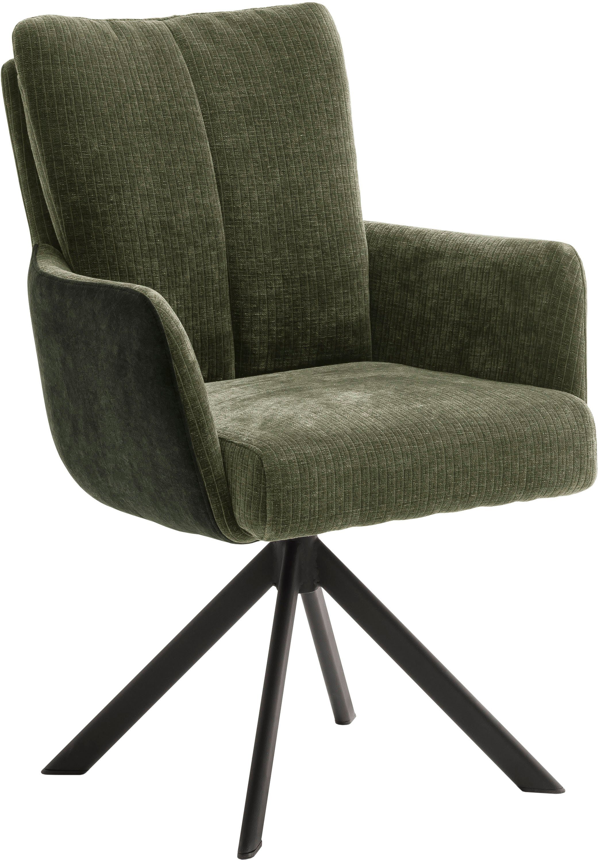 MCA furniture Eetkamerstoel MALIA (set, 2 stuks), 360° draaibaar, pocketvering, zithoogte ca. 49 cm 4 poot stoelen groen
